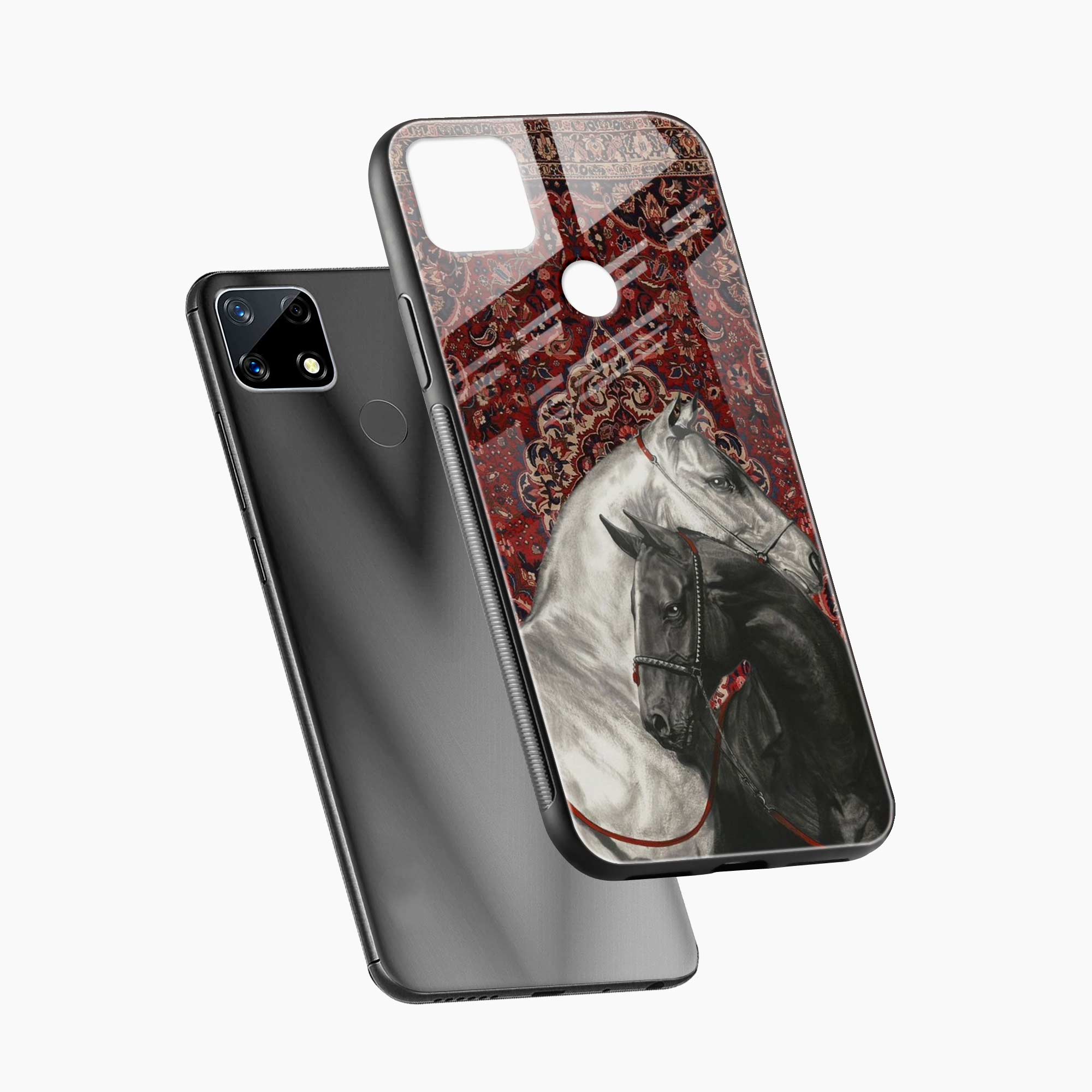 Black And White Horse Realme C21 Back Cover