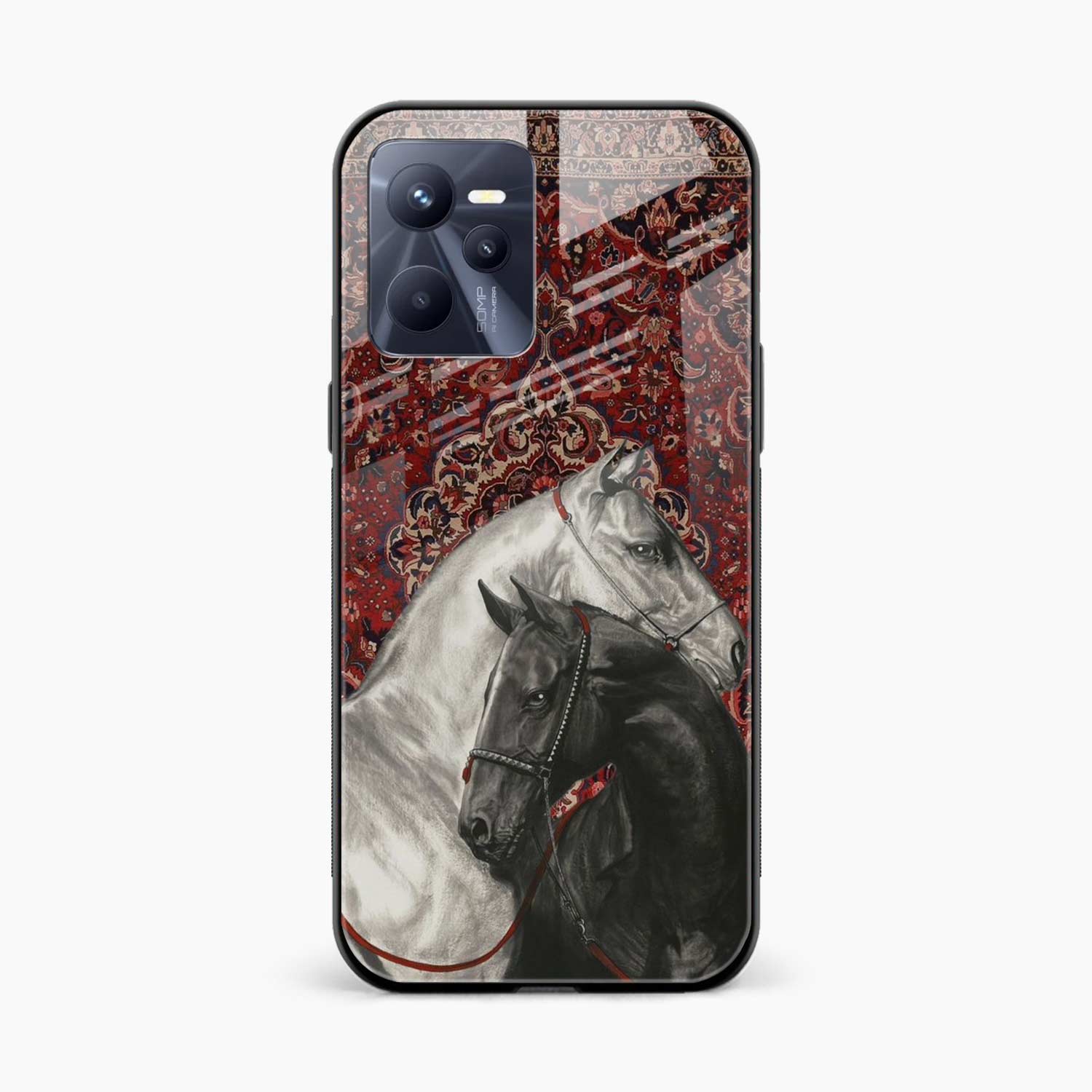 Black And White Horse Realme C35 Back Cover