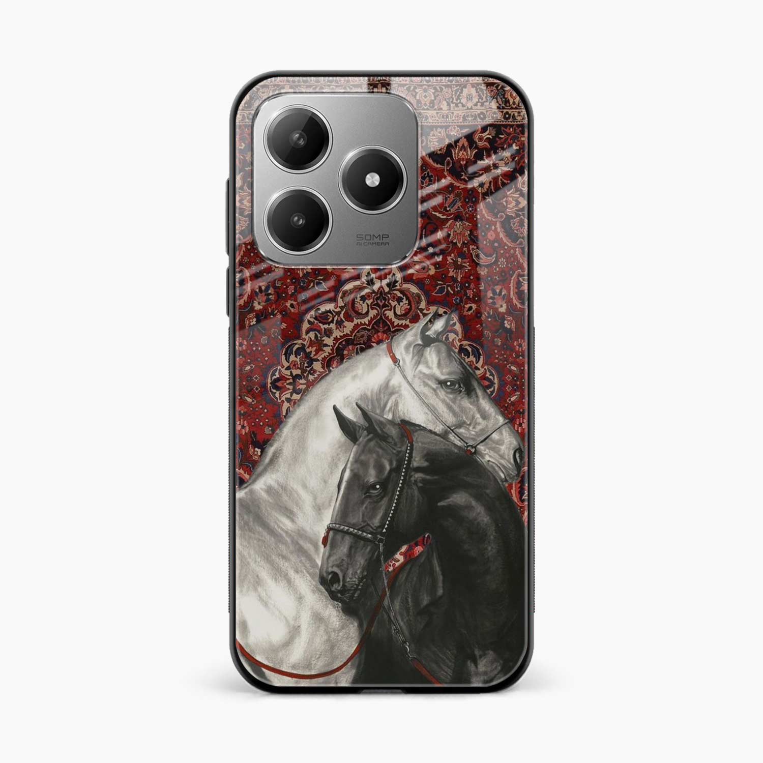 Black And White Horse Realme C63 4G Back Cover