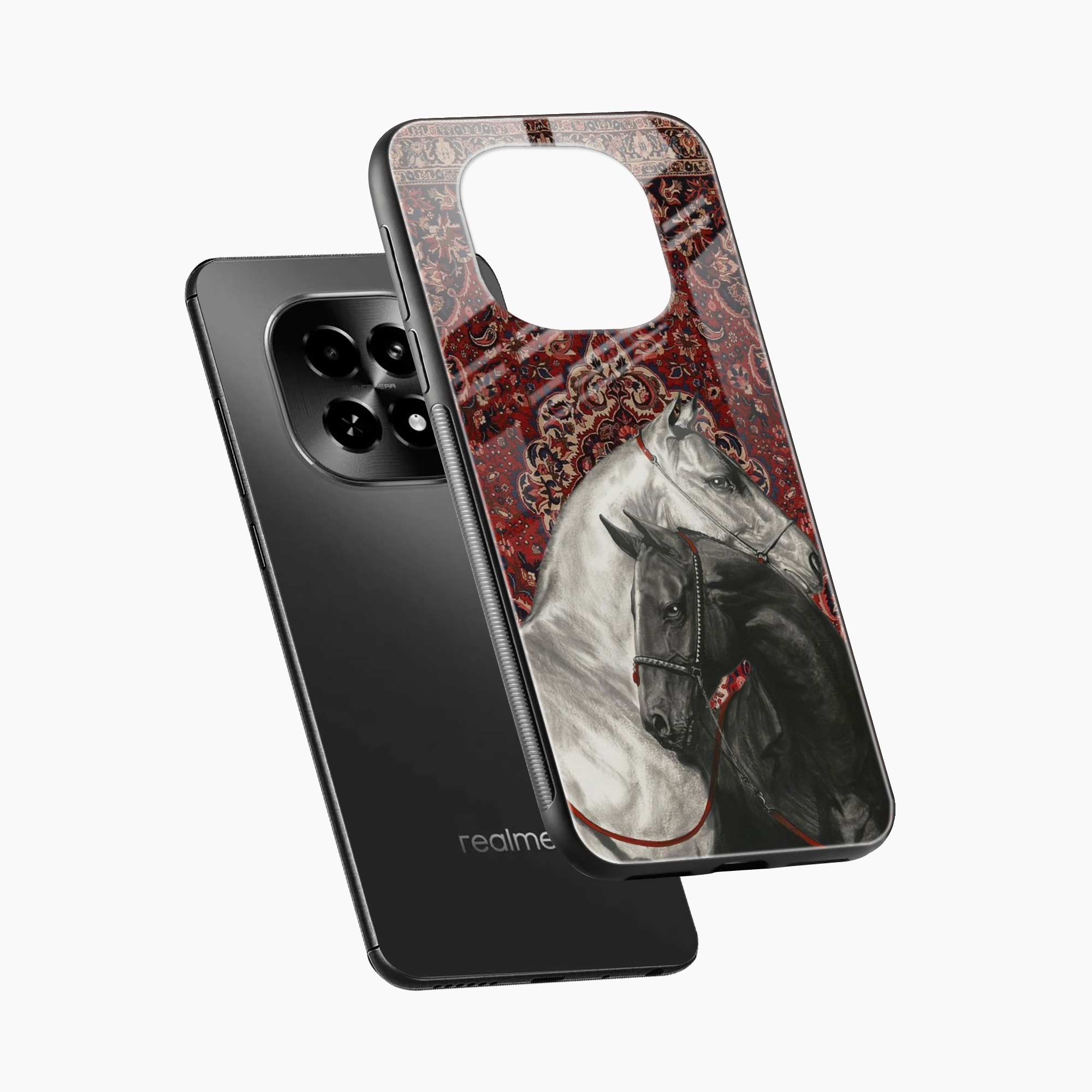 Black And White Horse Realme C63 5G Back Cover