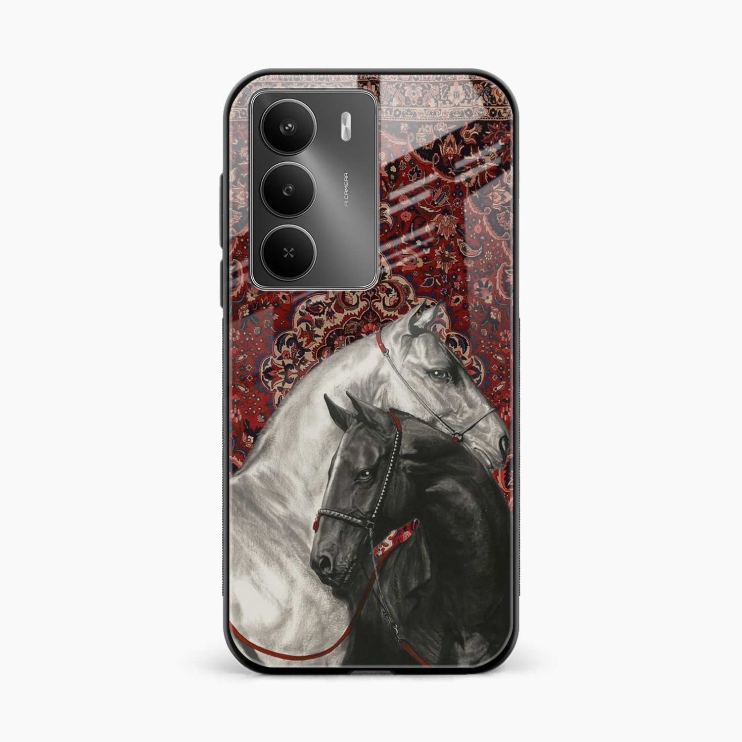 Black And White Horse Realme C75 5G Back Cover