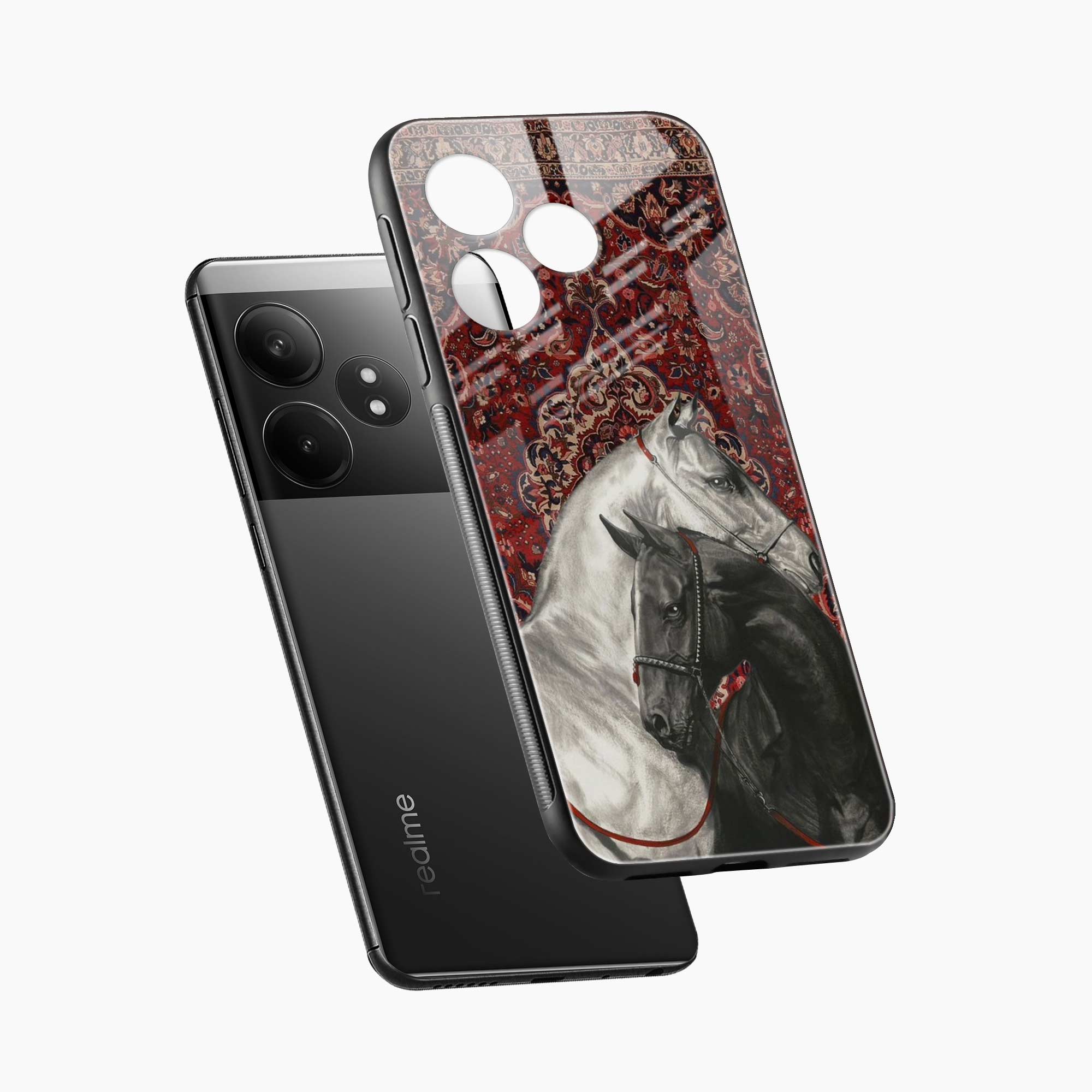 Black And White Horse Realme Gt 6T 5G Back Cover