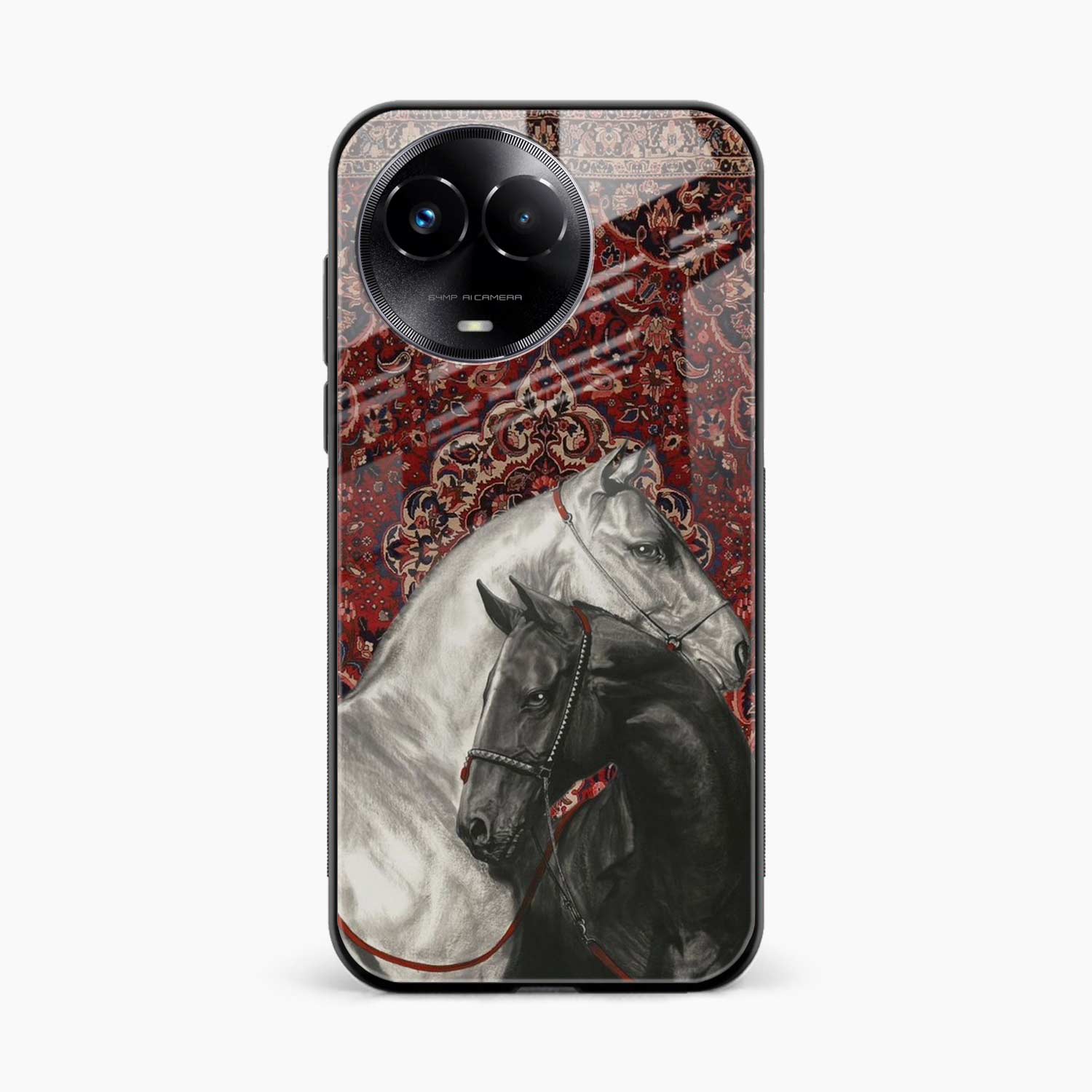 Black And White Horse Realme Narzo 60x Back Cover