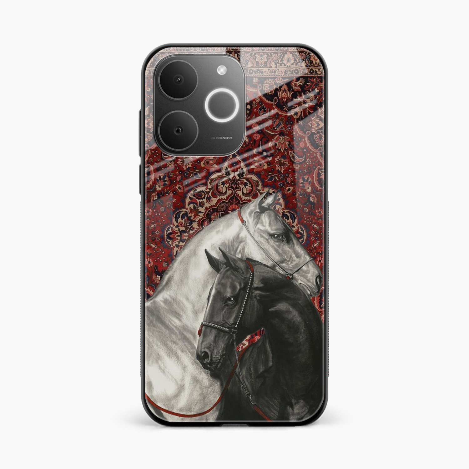 Black And White Horse Realme Narzo 80 Lite 4G Back Cover