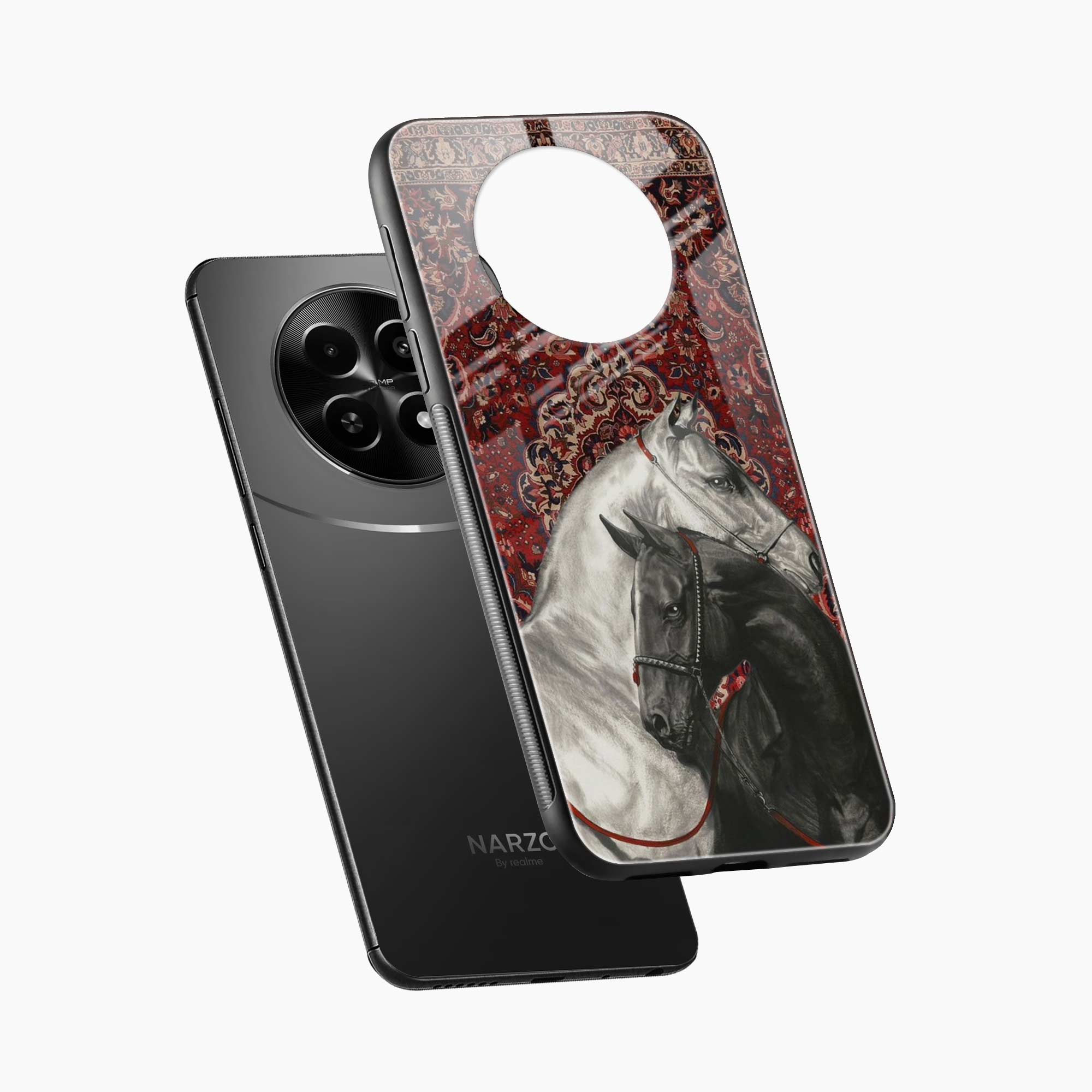 Black And White Horse Realme Narzo N65 5G Back Cover