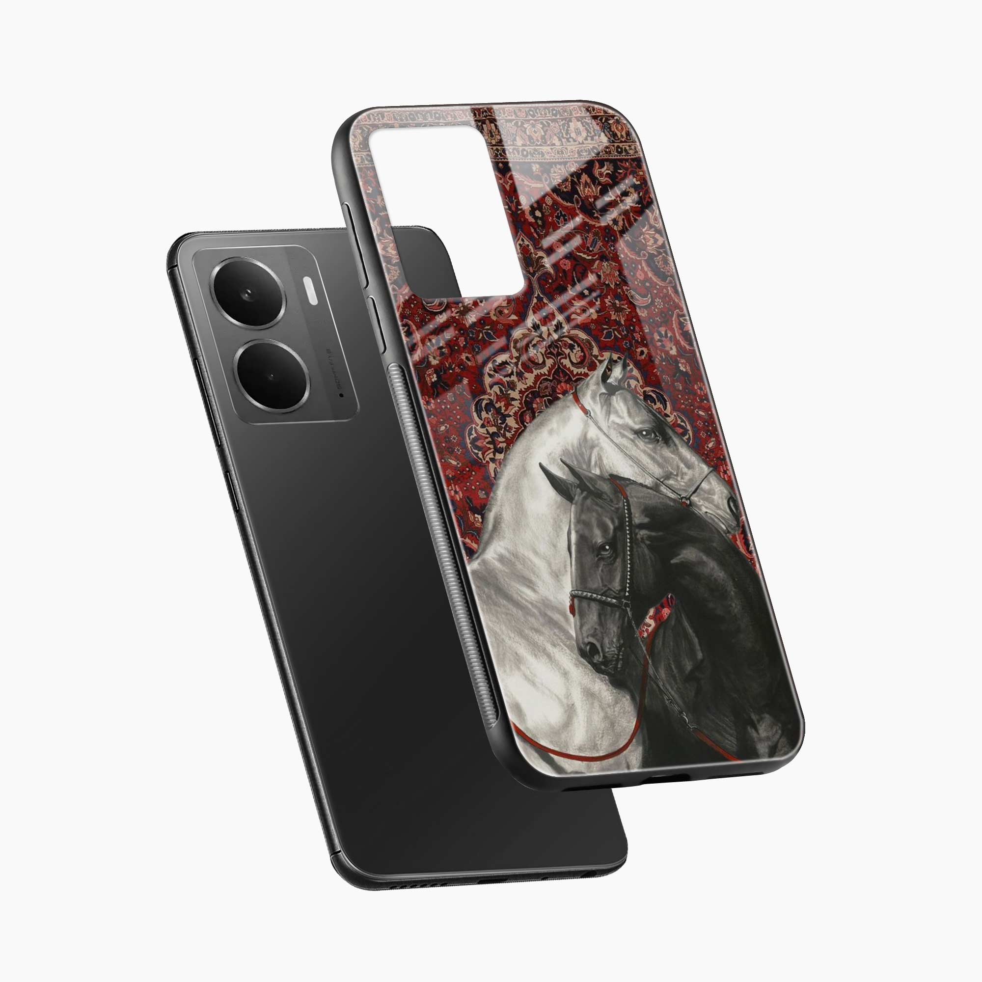 Black And White Horse Realme P3 5G Back Cover