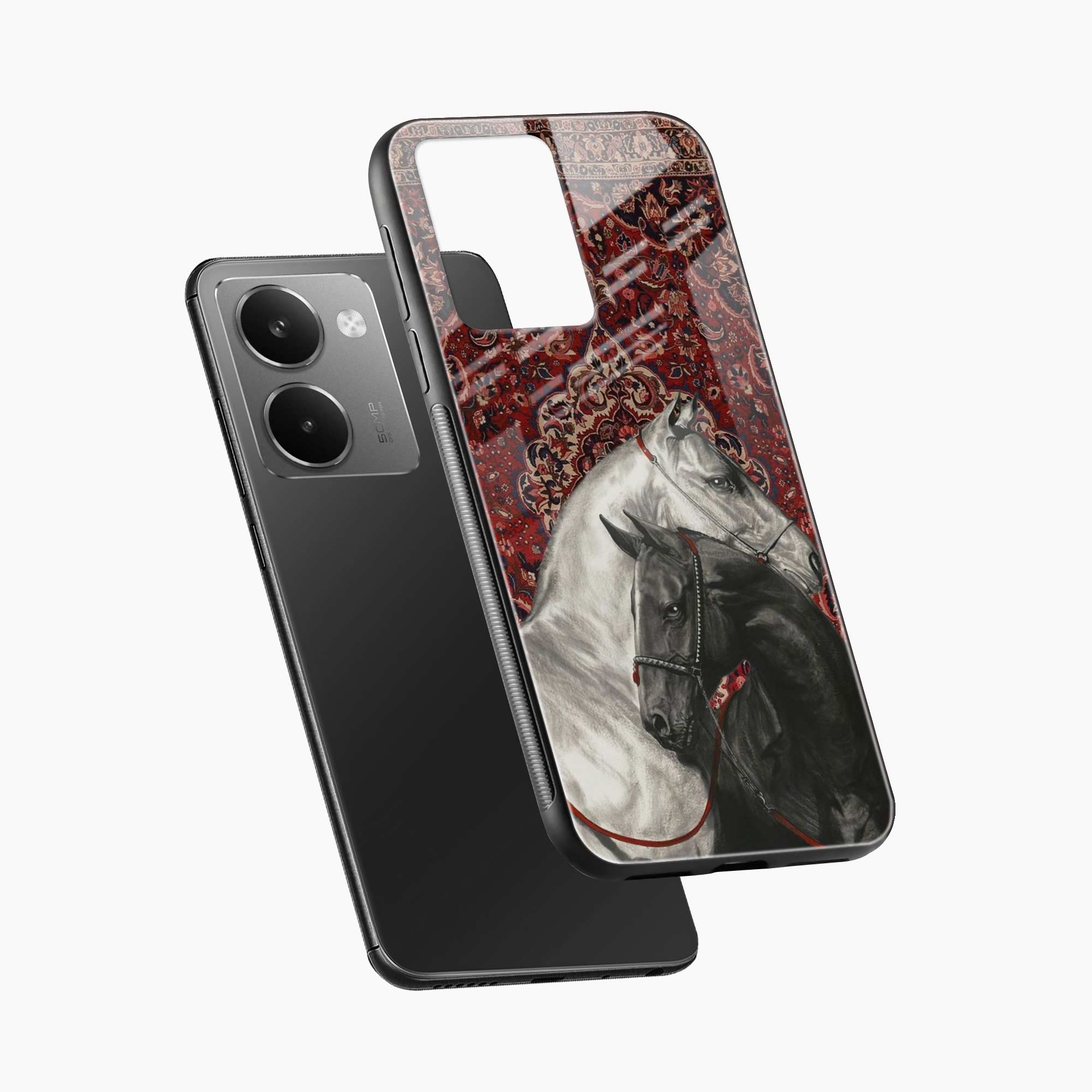 Black And White Horse Realme P3 Ultra 5G Back Cover