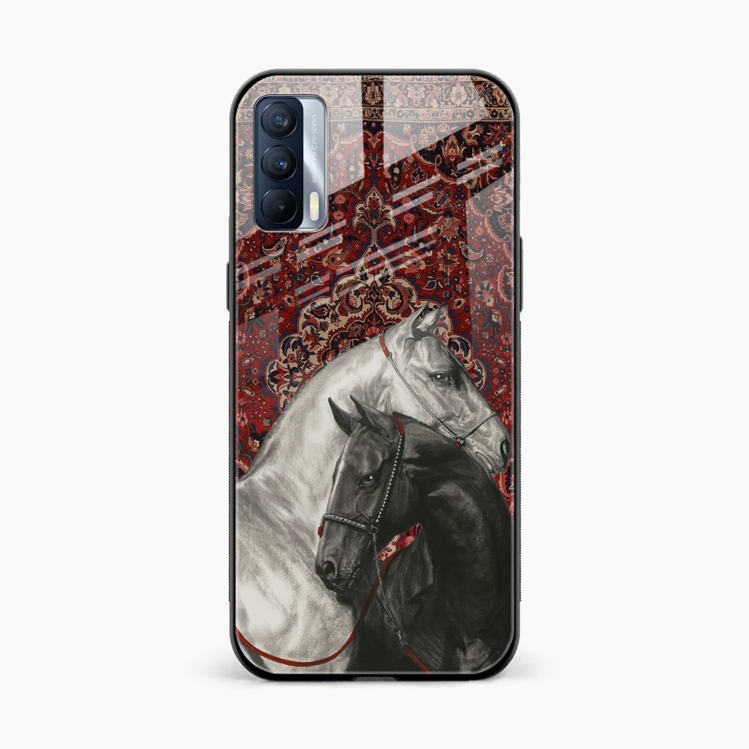 Black And White Horse Realme X7 5G Back Cover
