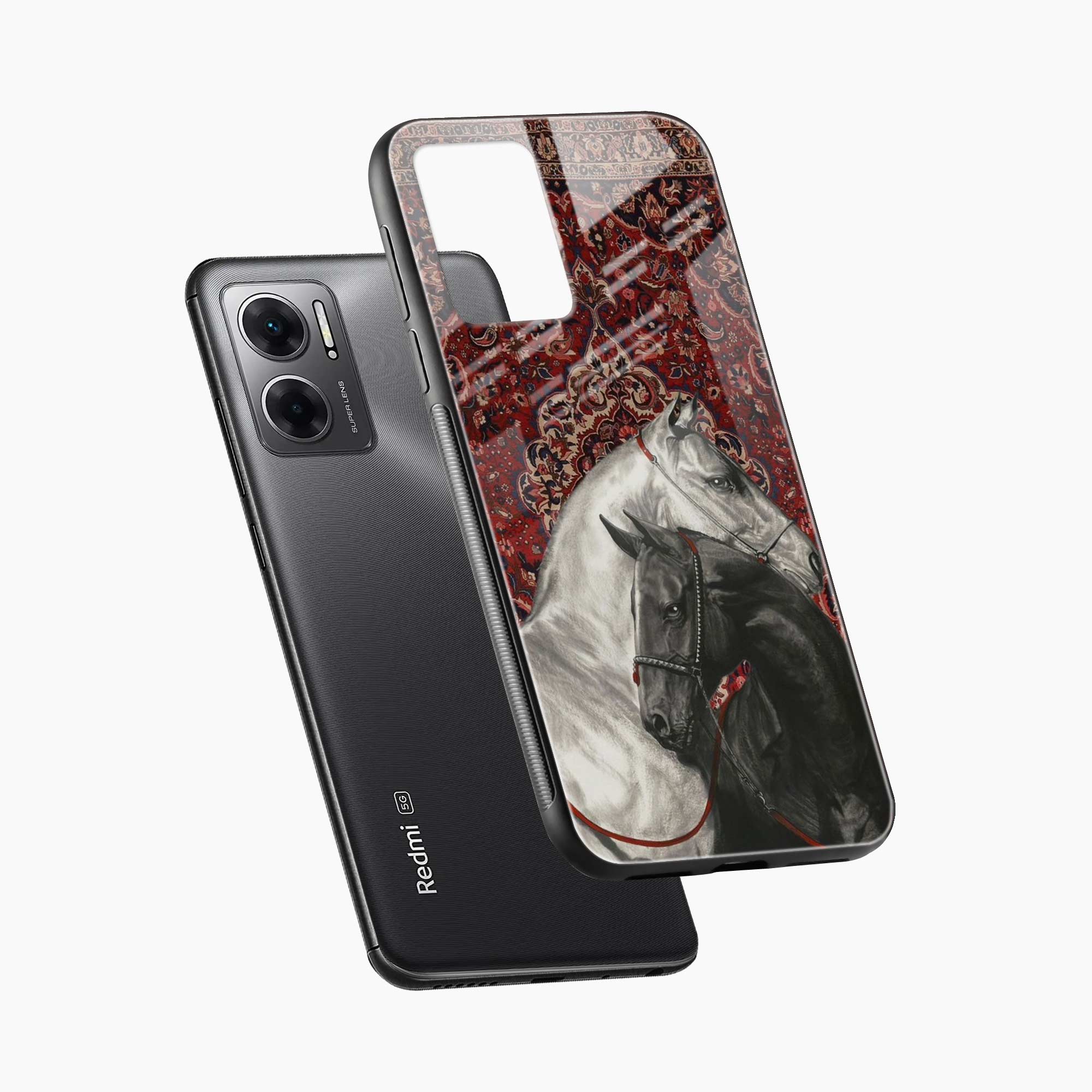 Black And White Horse Redmi 11 Prime 5G Back Cover
