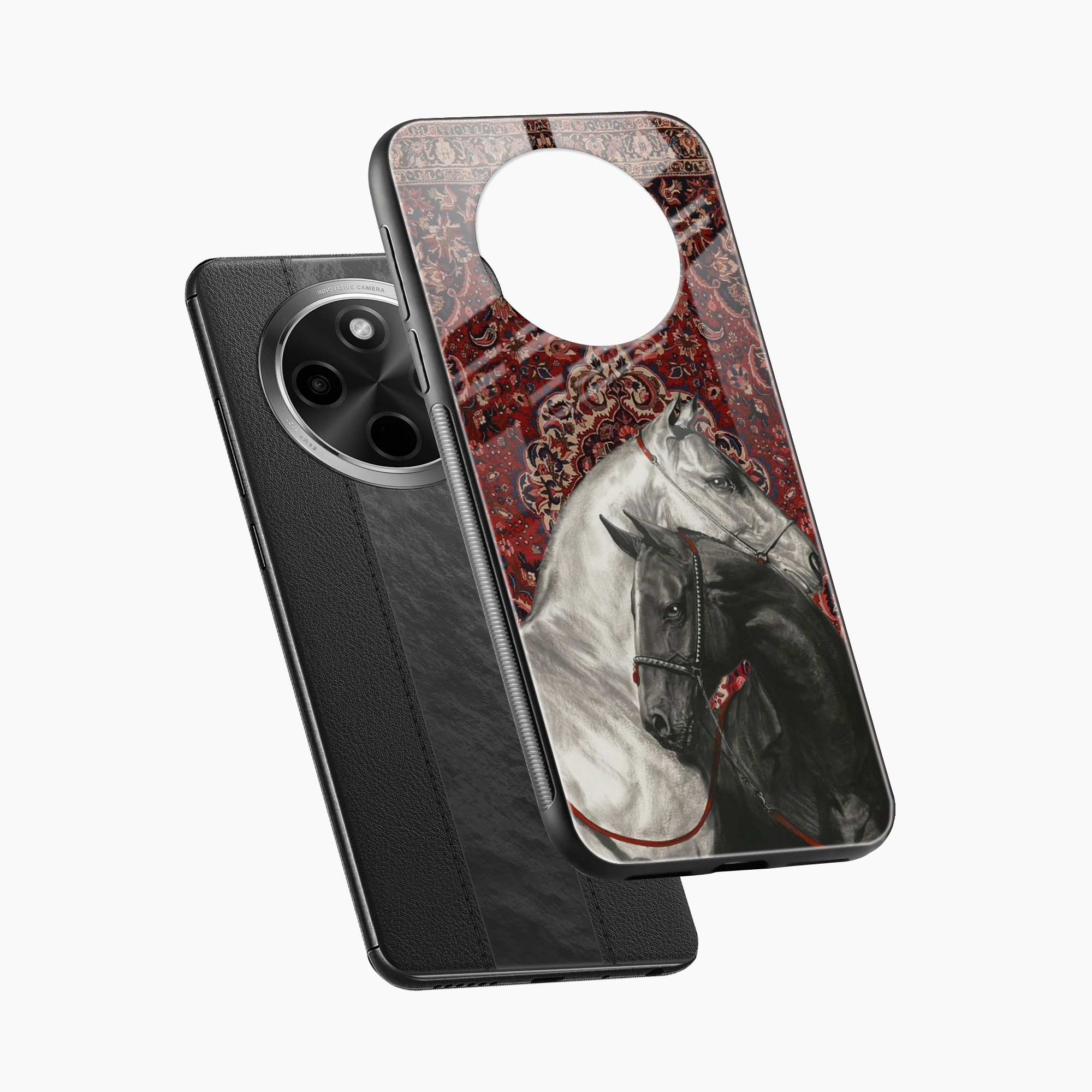 Black And White Horse Redmi 14c 5G Back Cover