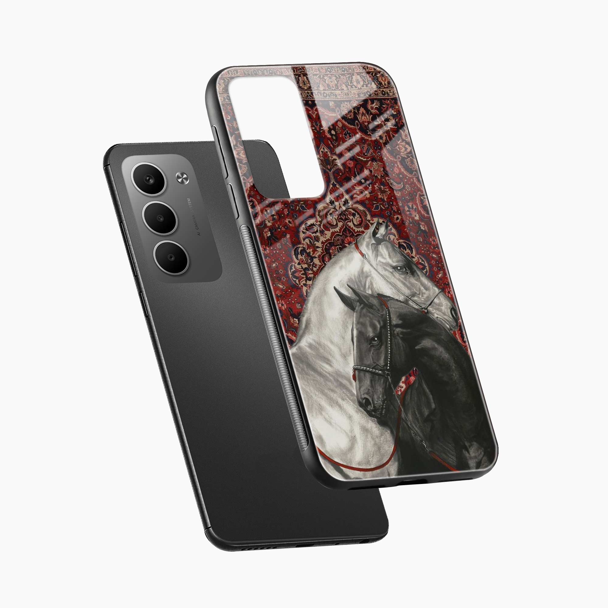 Black And White Horse Redmi 15 5G Back Cover