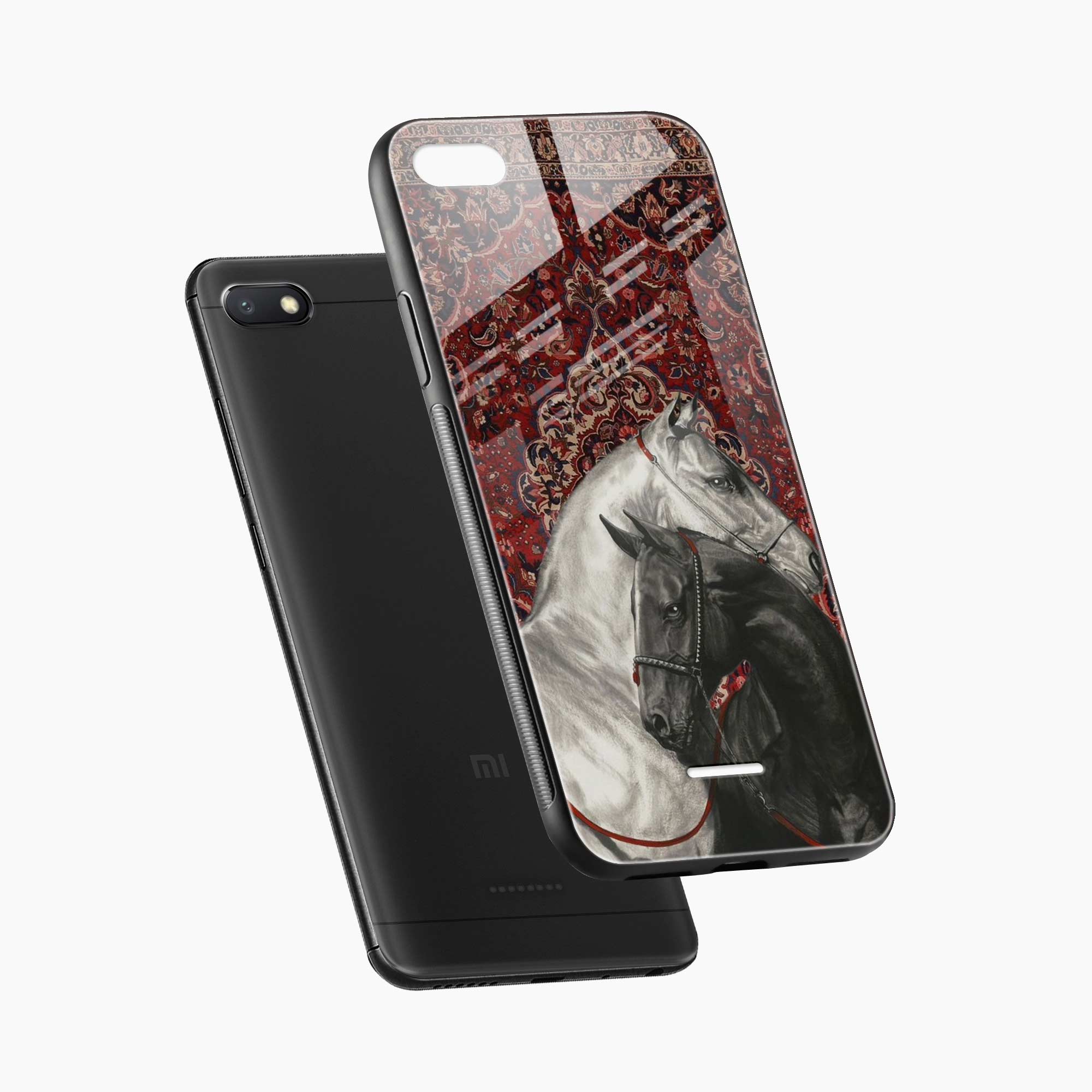 Black And White Horse Redmi 6a Back Cover
