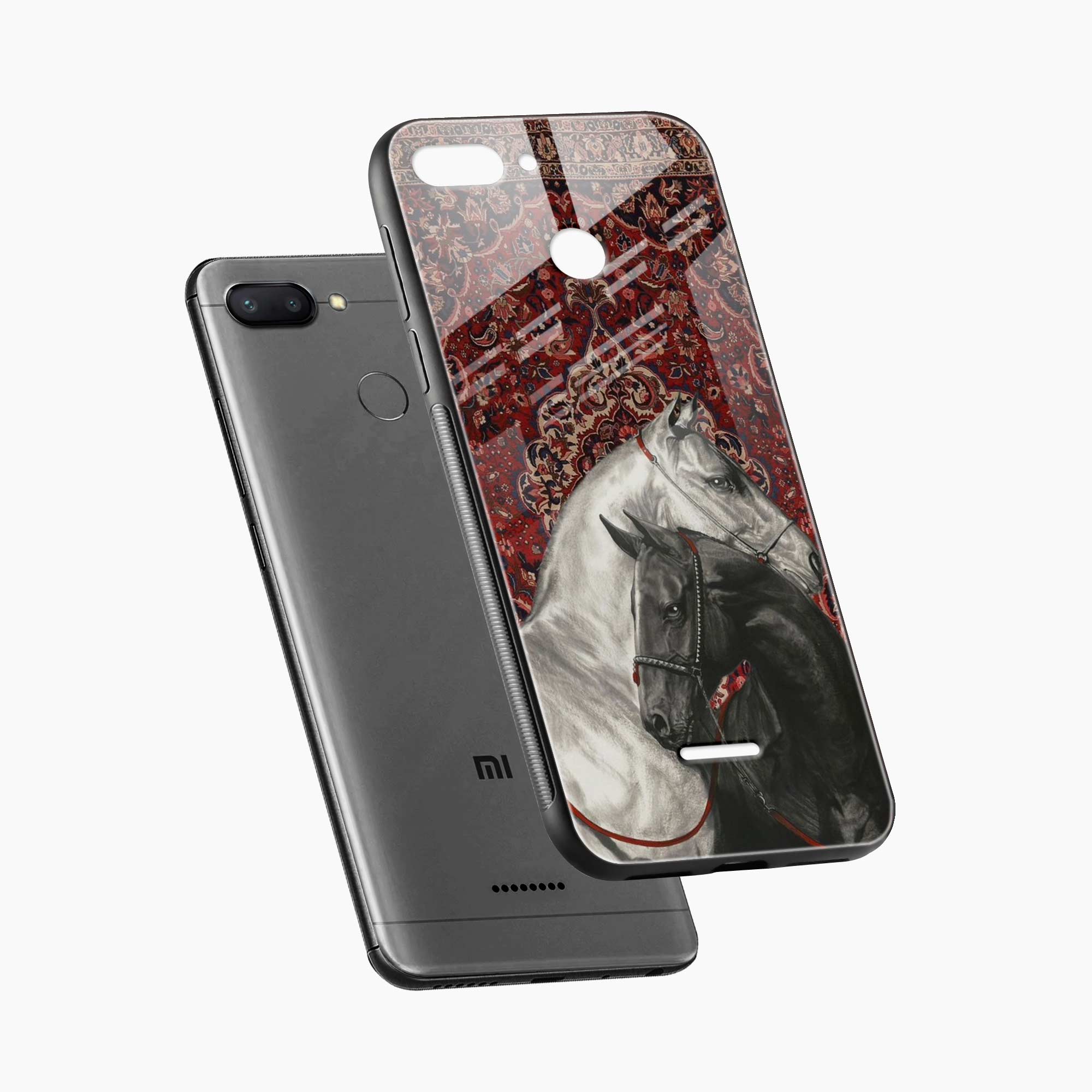 Black And White Horse Redmi 6 Back Cover
