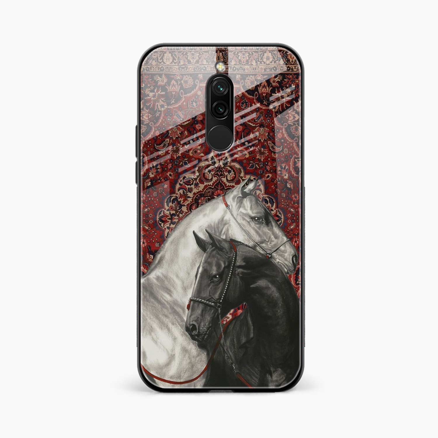 Black And White Horse Redmi 8 Back Cover