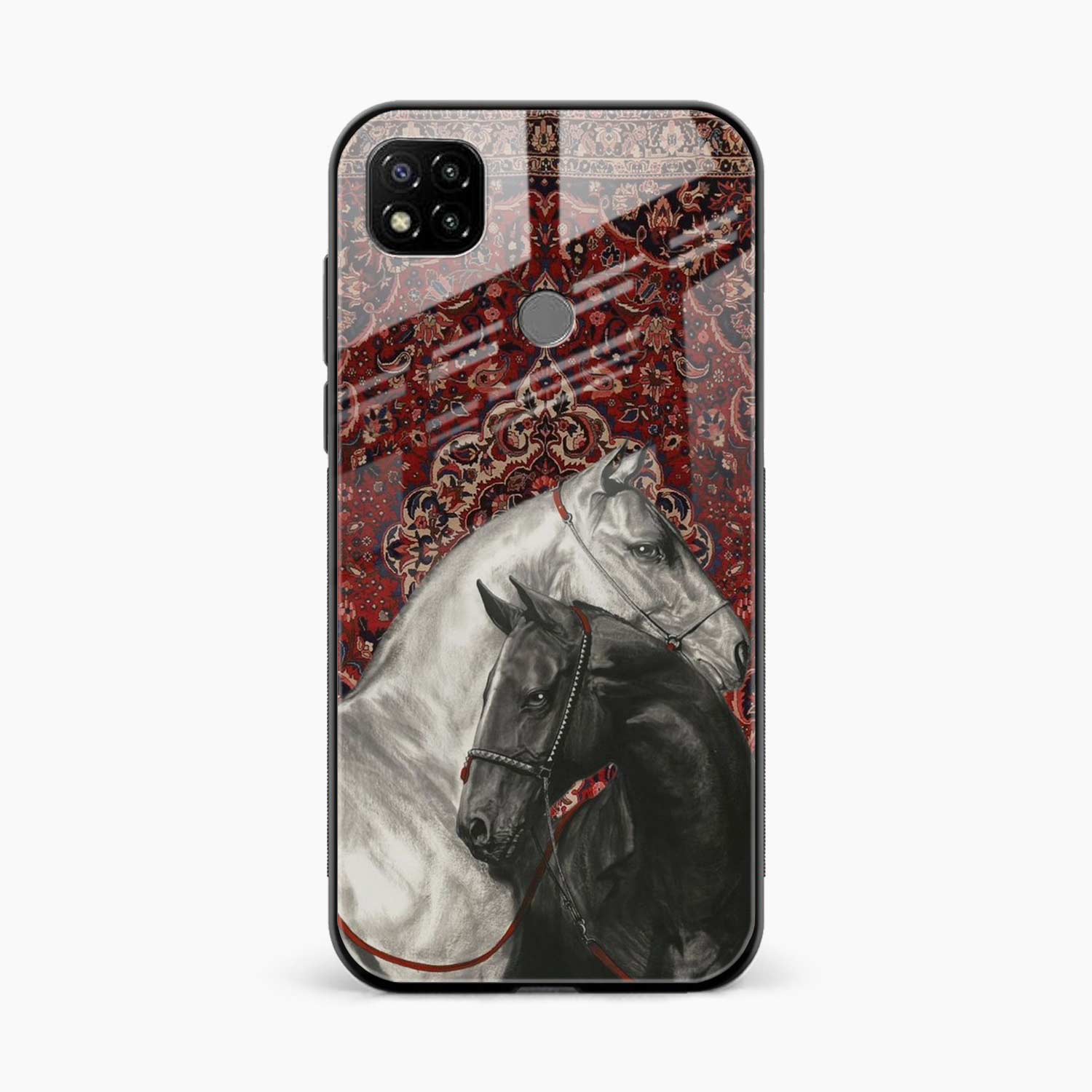 Black And White Horse Redmi 9 Back Cover