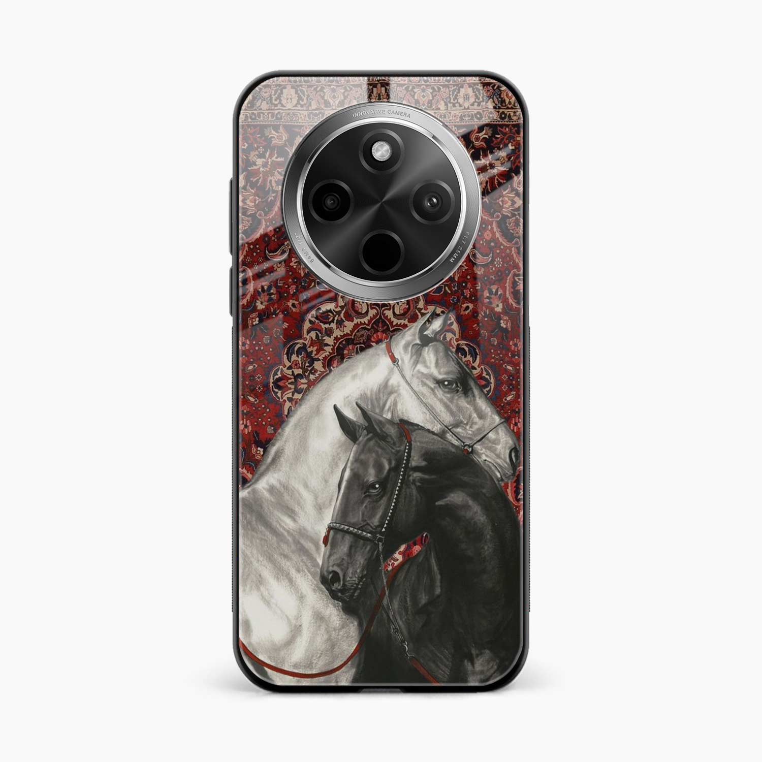 Black And White Horse Redmi A4 5G Back Cover