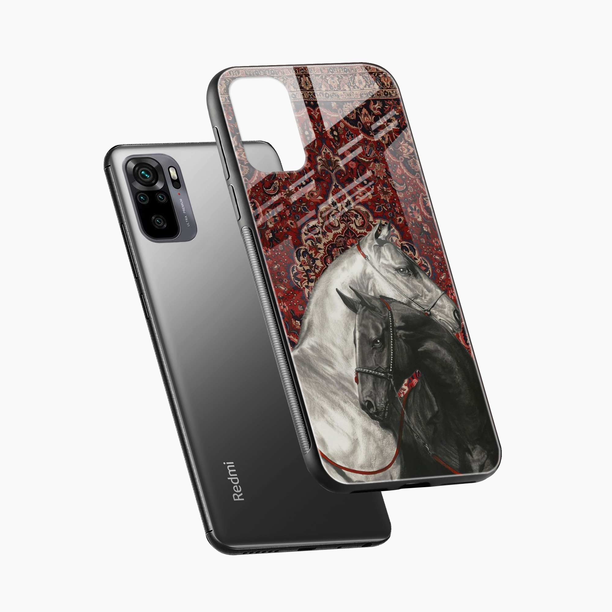 Black And White Horse Redmi Note 10 Back Cover