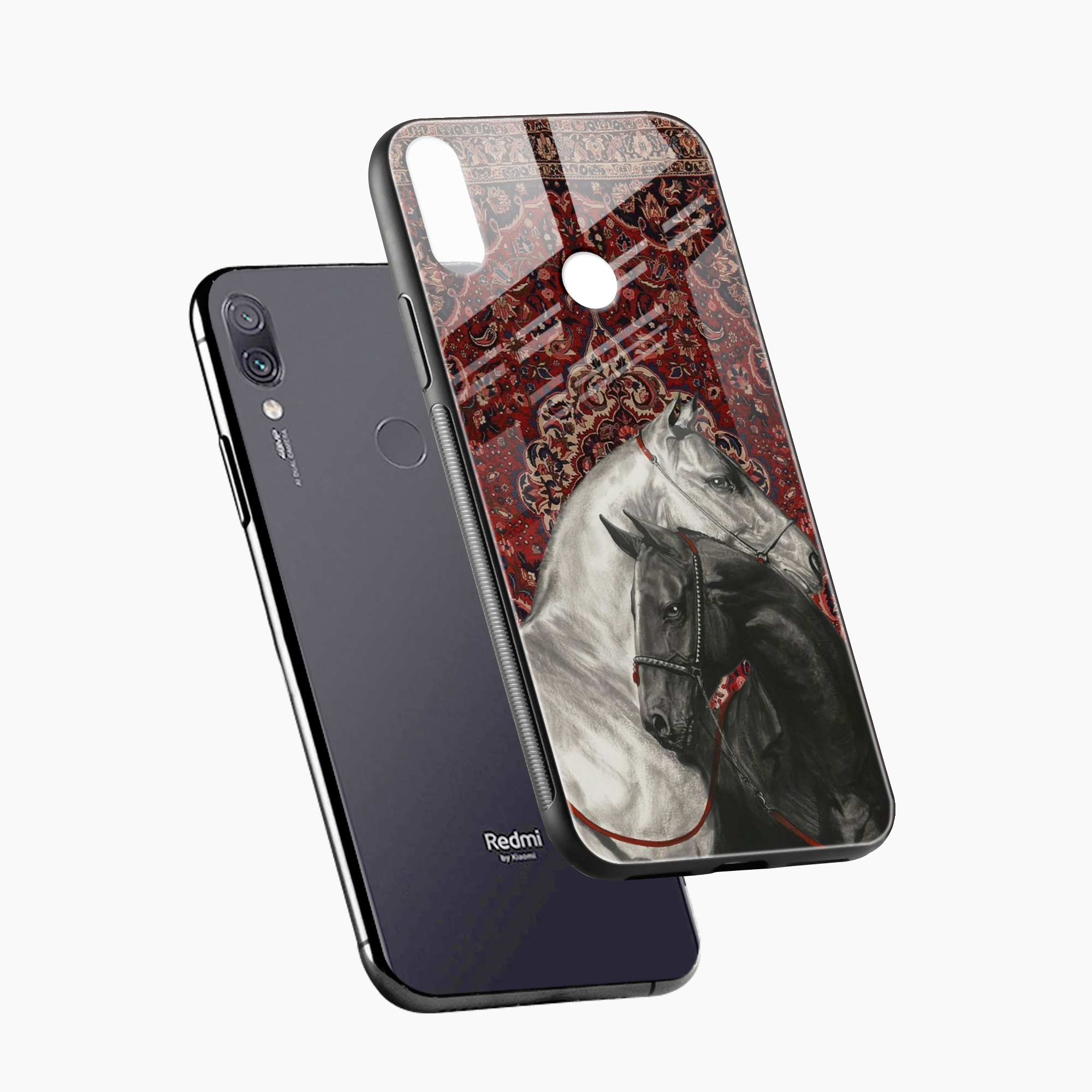 Black And White Horse Redmi Note 7 Back Cover