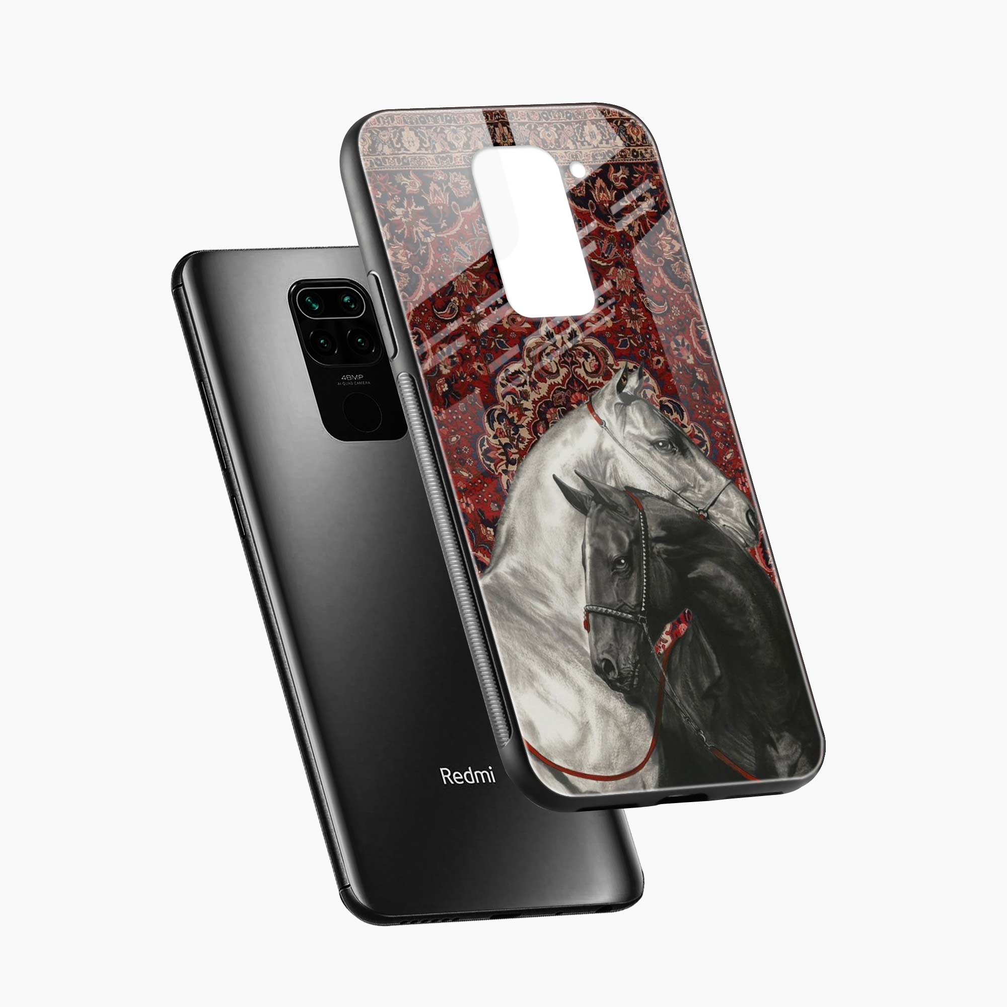 Black And White Horse Redmi Note 9 Back Cover