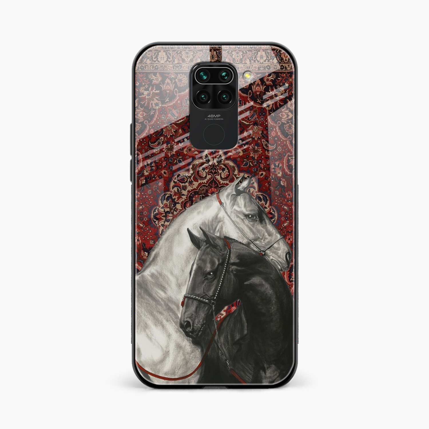 Black And White Horse Redmi Note 9 Back Cover