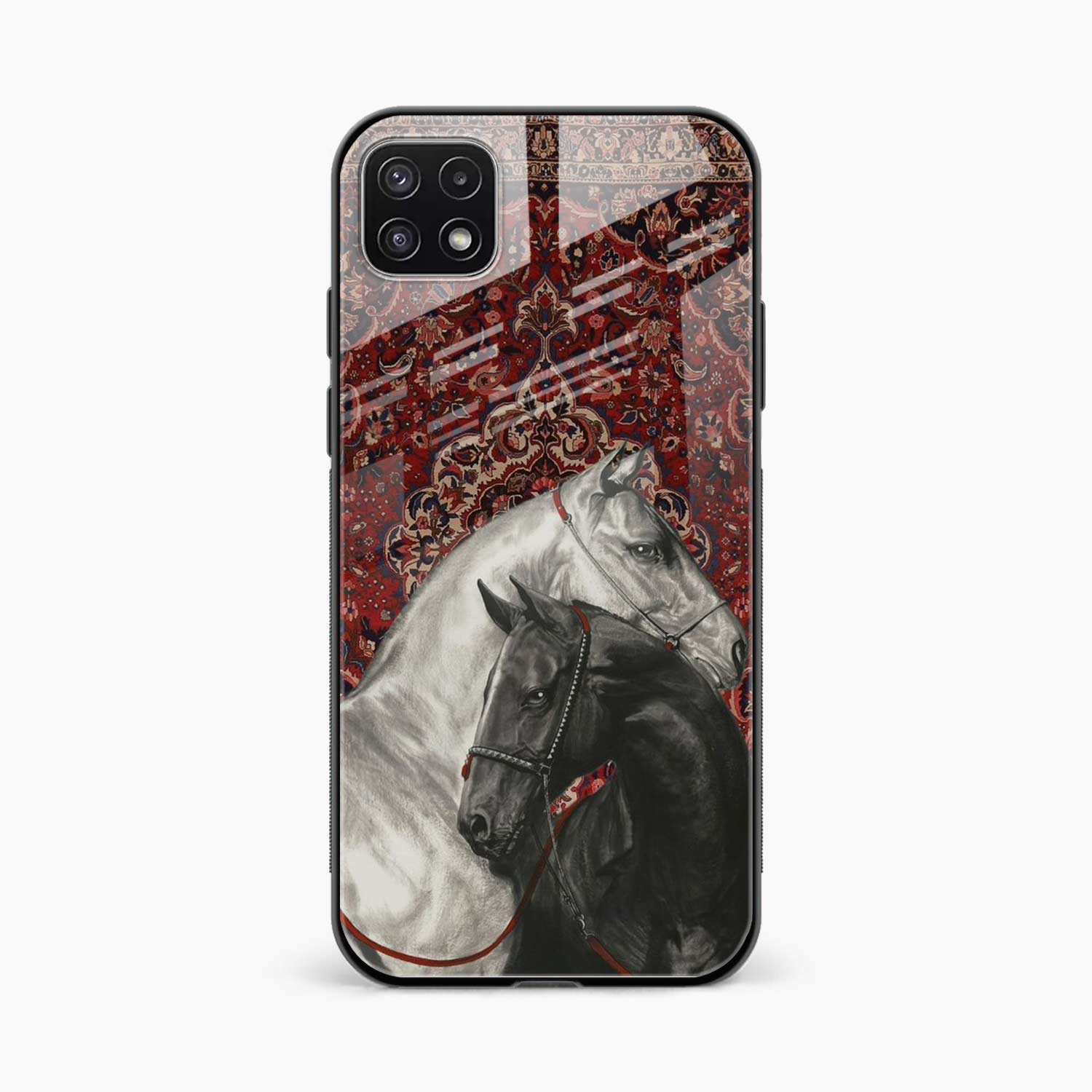 Black And White Horse Samsung A22 5G Back Cover