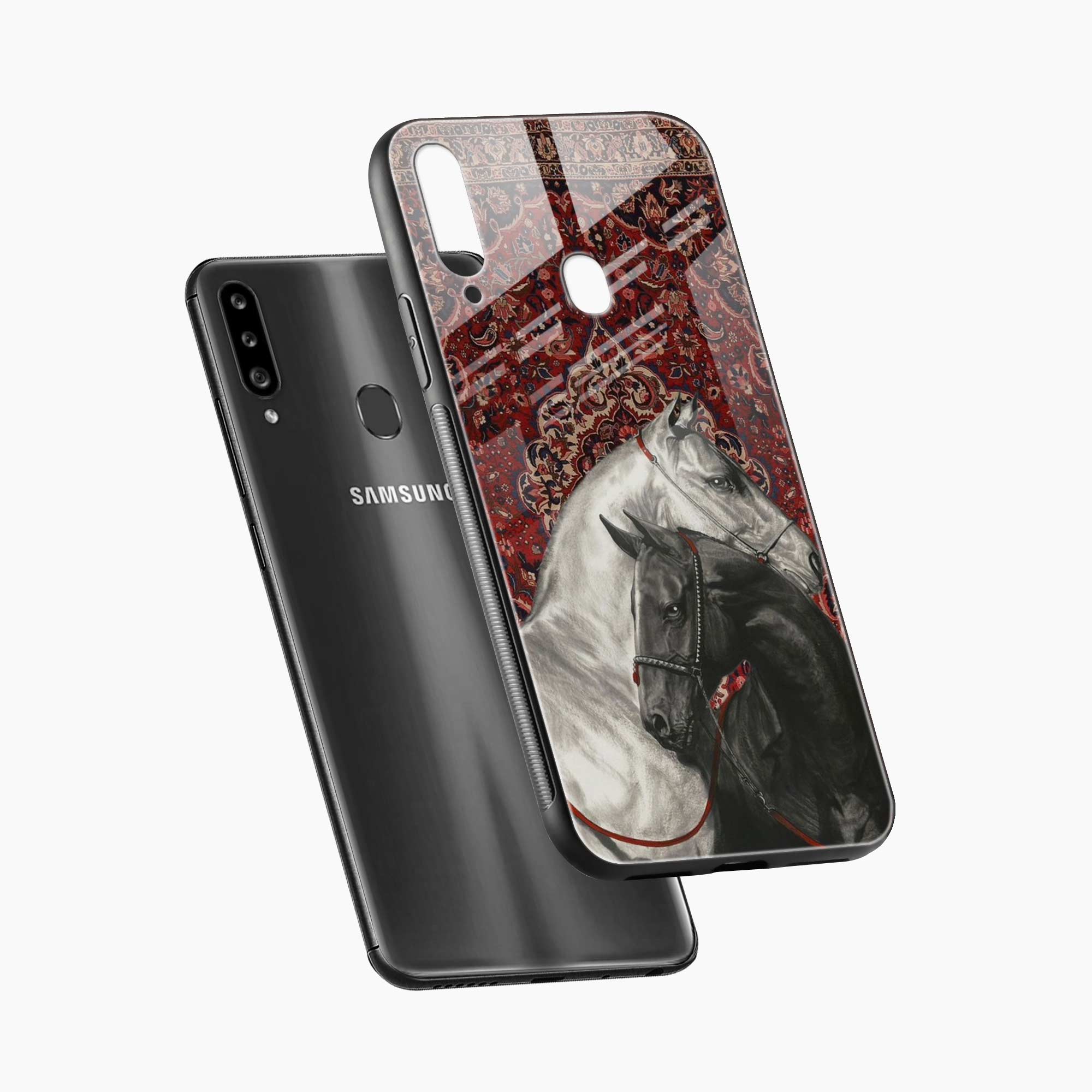 Black And White Horse Samsung A30s Back Cover