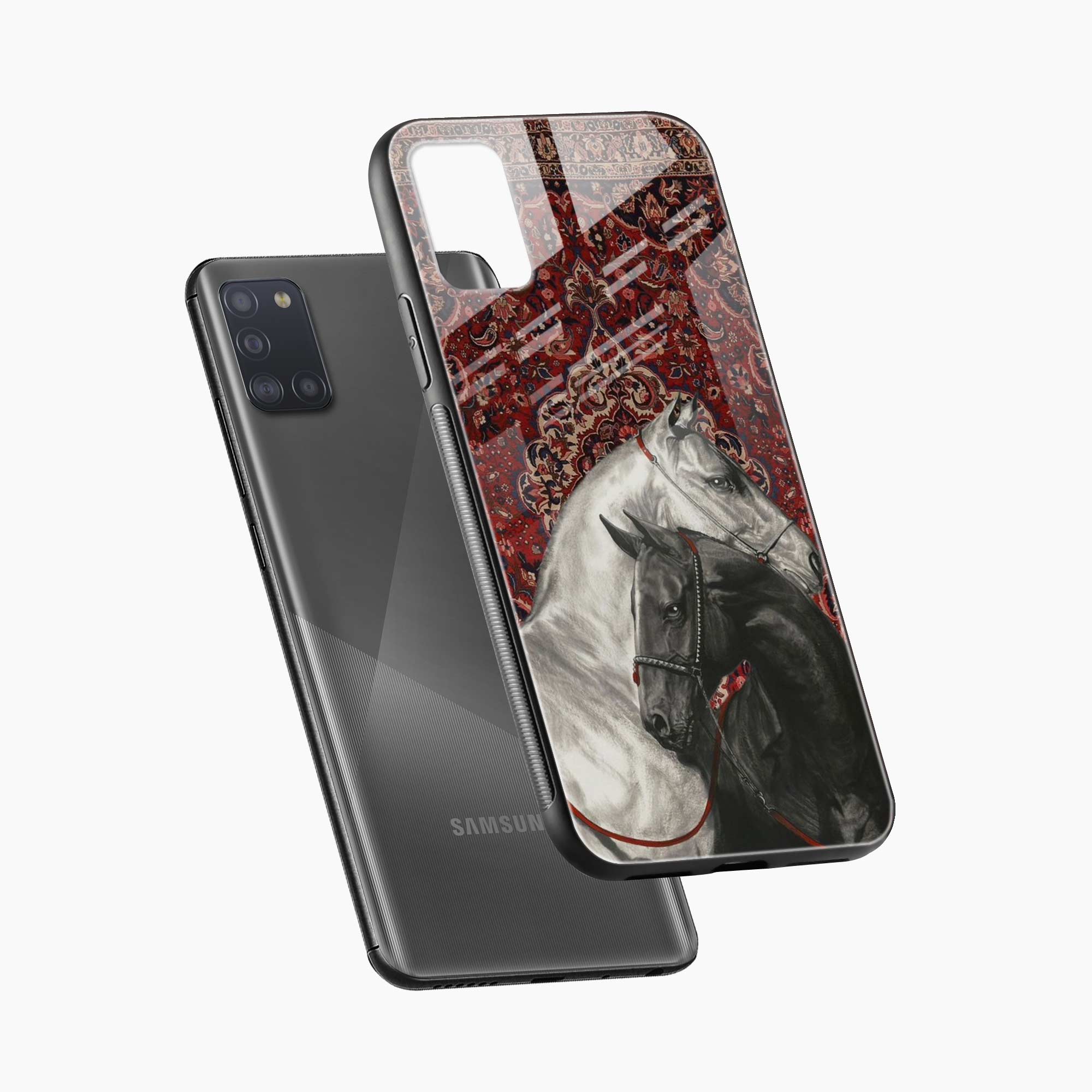 Black And White Horse Samsung A31 Back Cover