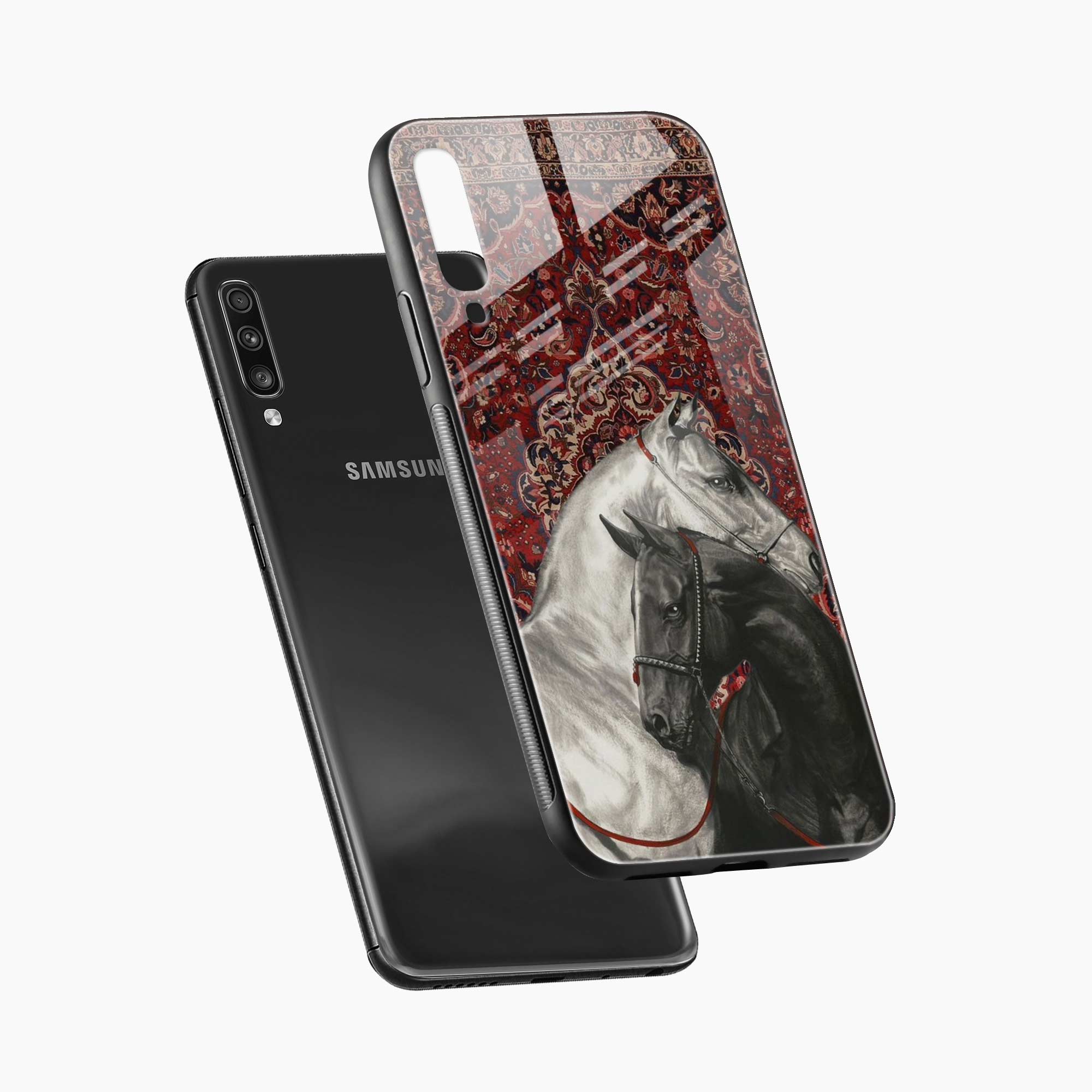Black And White Horse Samsung A50s Back Cover