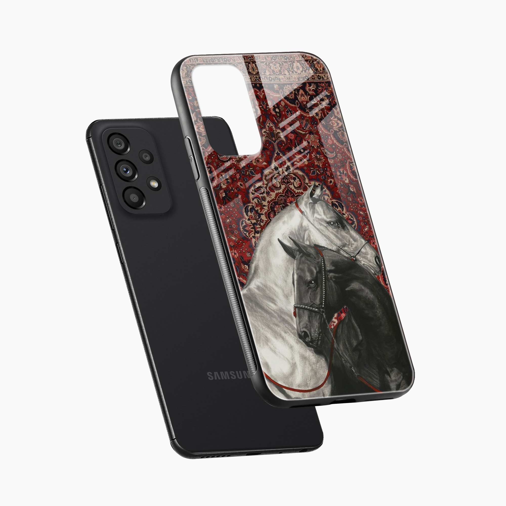 Black And White Horse Samsung A52 Back Cover