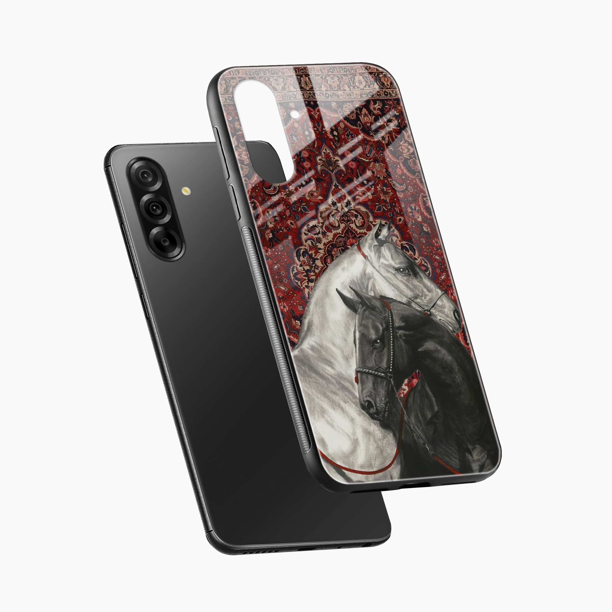 Black And White Horse Samsung A56 5G Back Cover