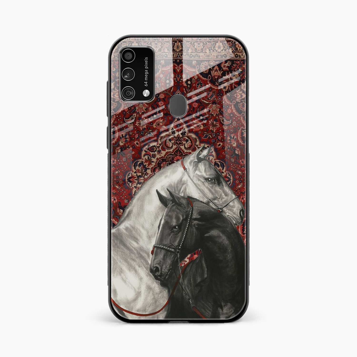 Black And White Horse Samsung F41 Back Cover