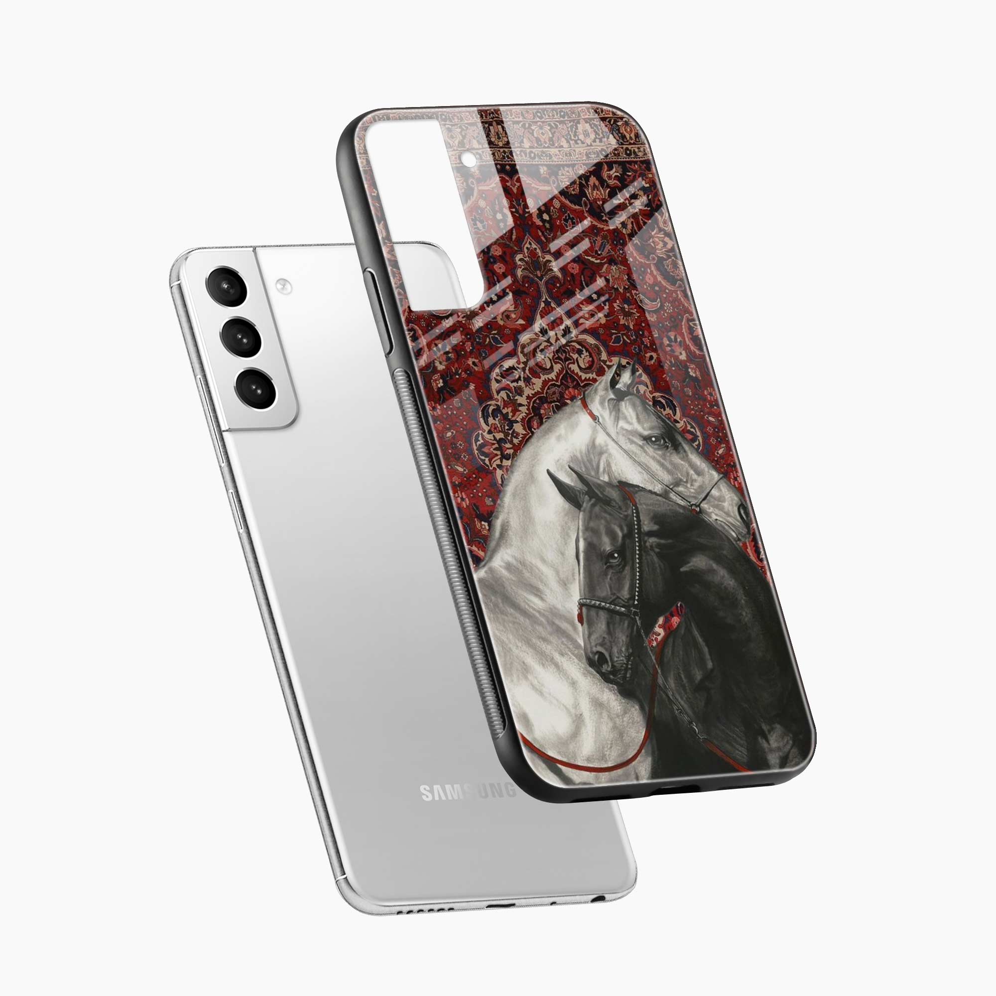 Black And White Horse Samsung Galaxy S22 Plus Back Cover