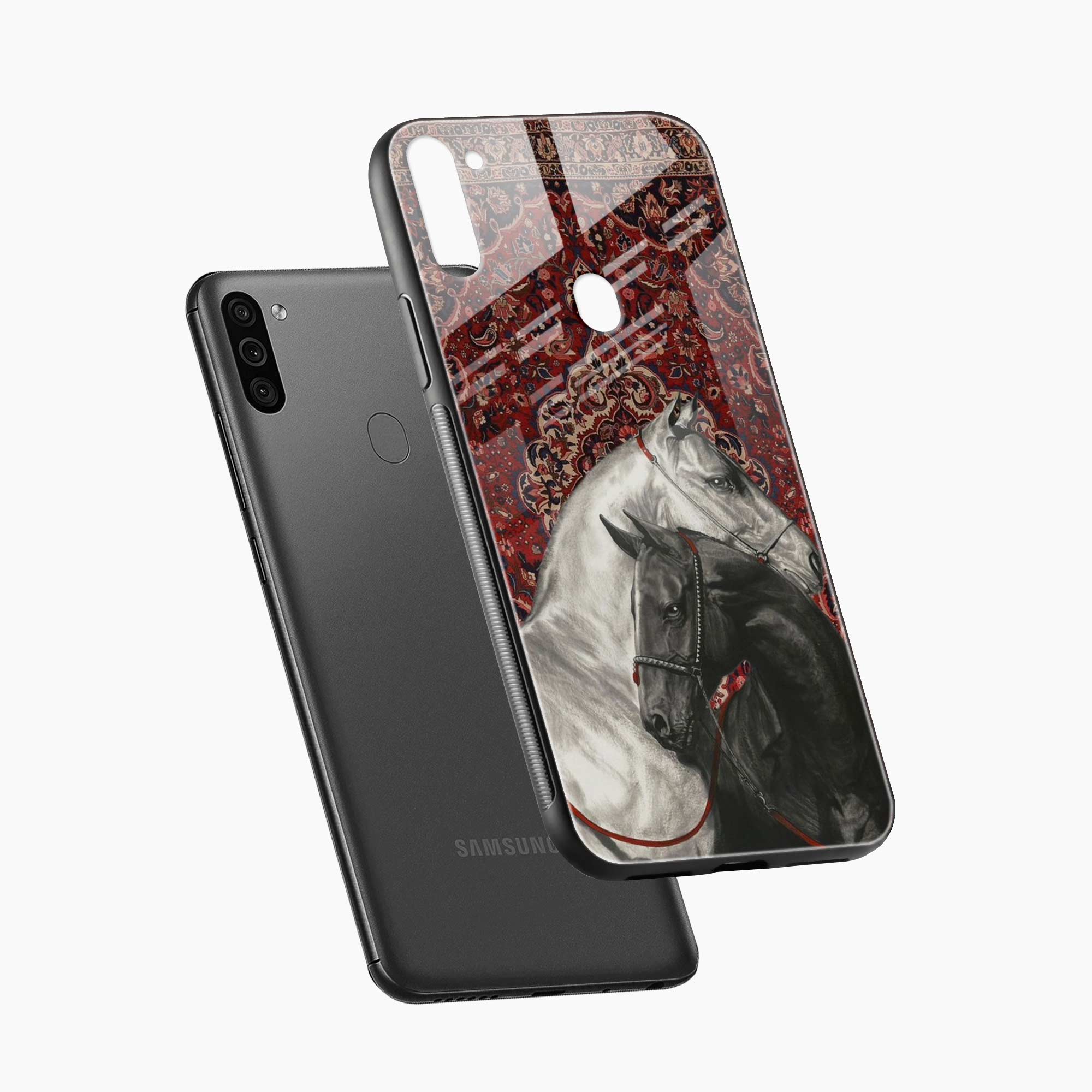 Black And White Horse Samsung M11 Back Cover