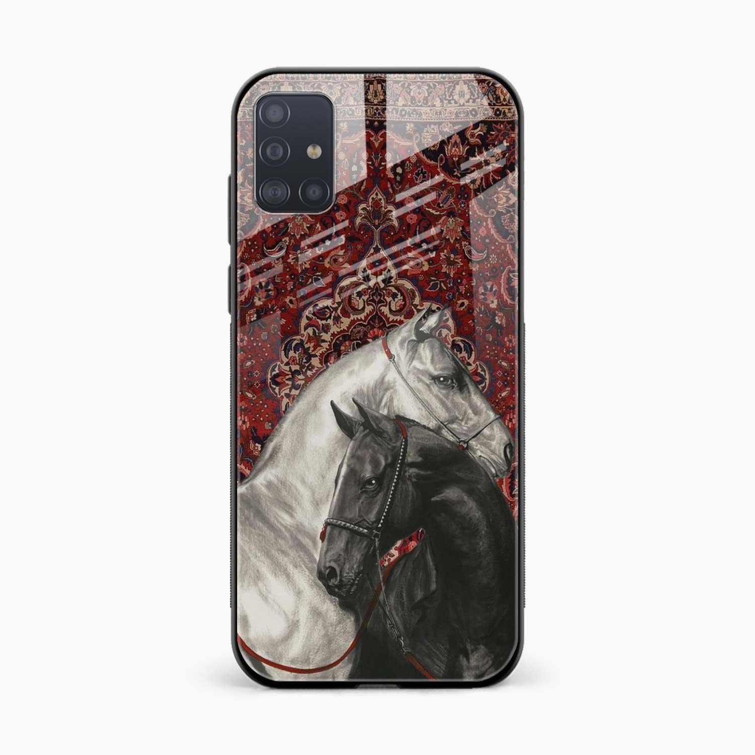 Black And White Horse Samsung M31s Back Cover