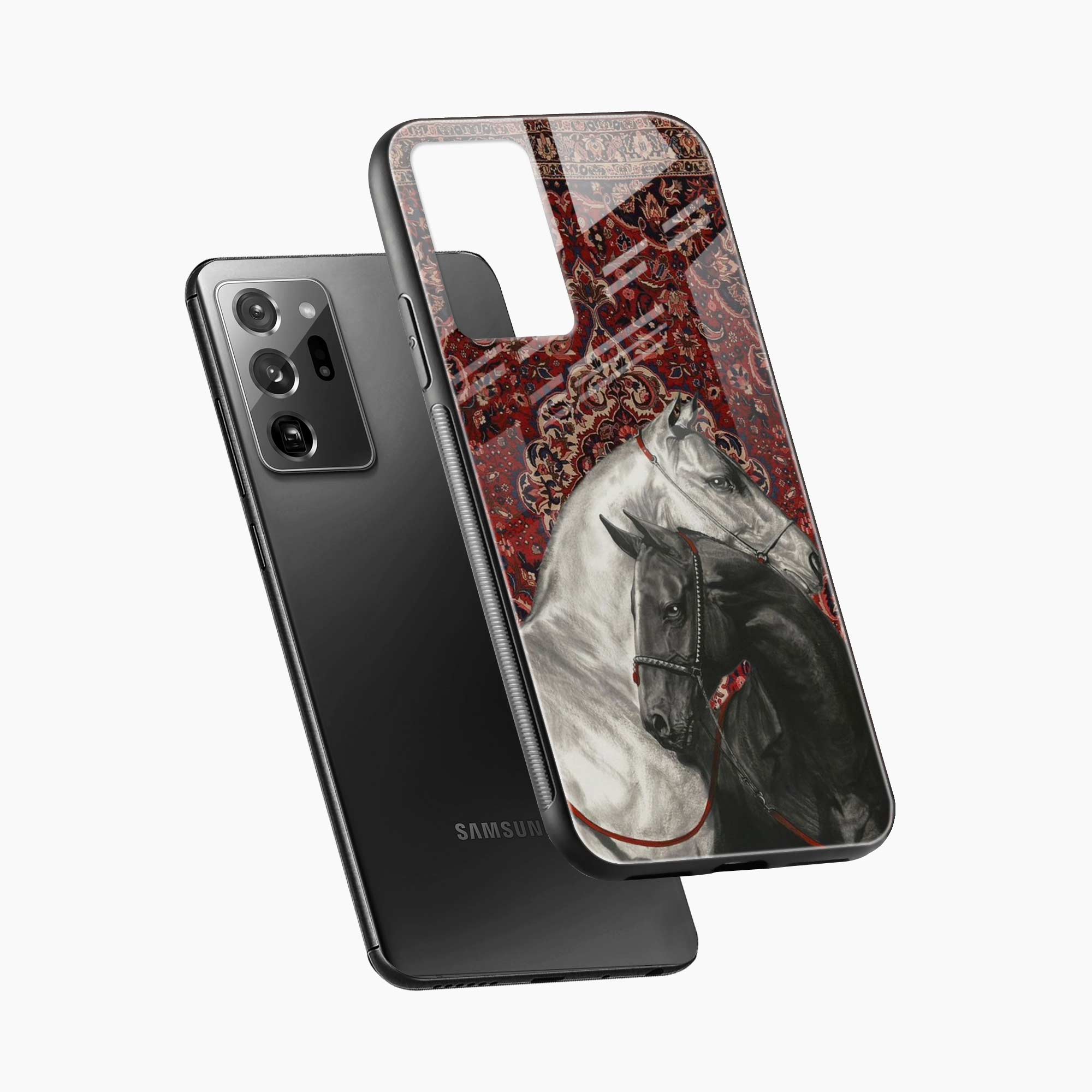 Black And White Horse Samsung Note 20 Back Cover