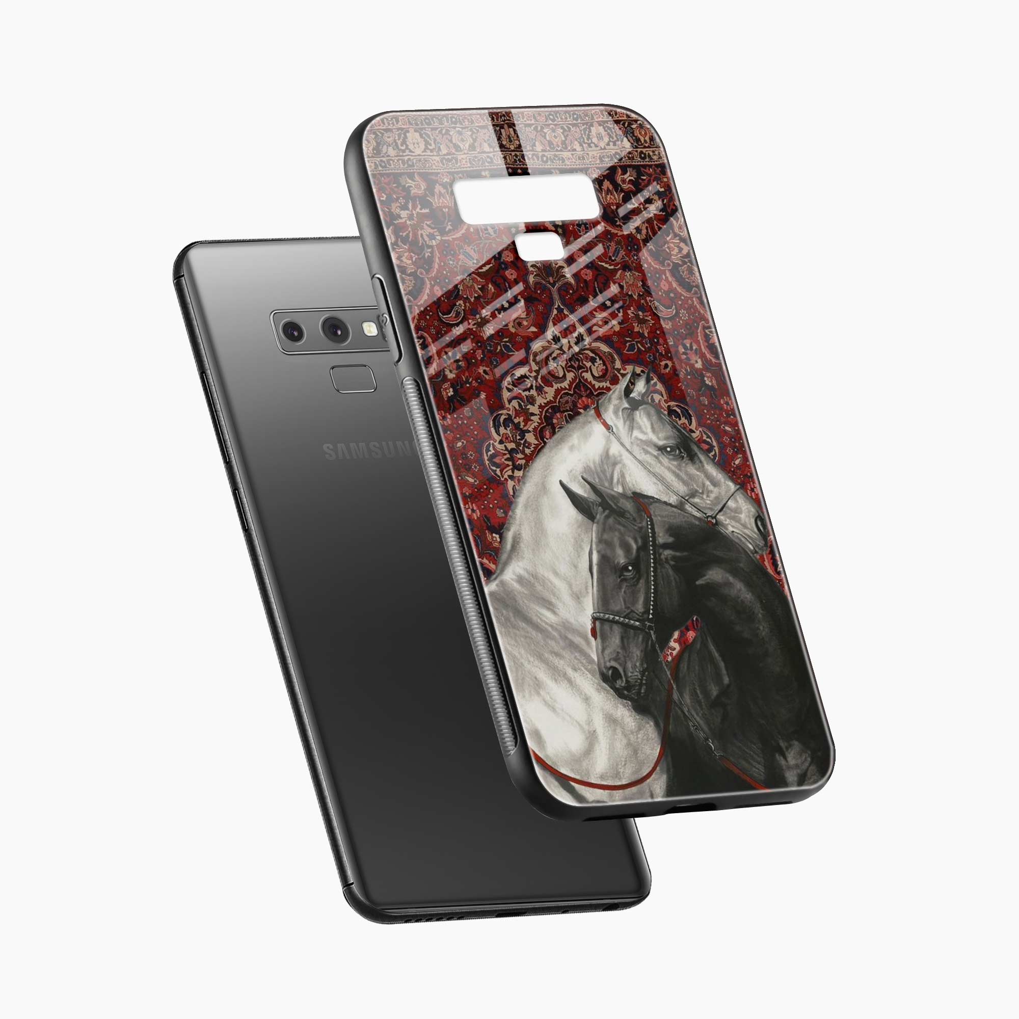 Black And White Horse Samsung Note 9 Back Cover