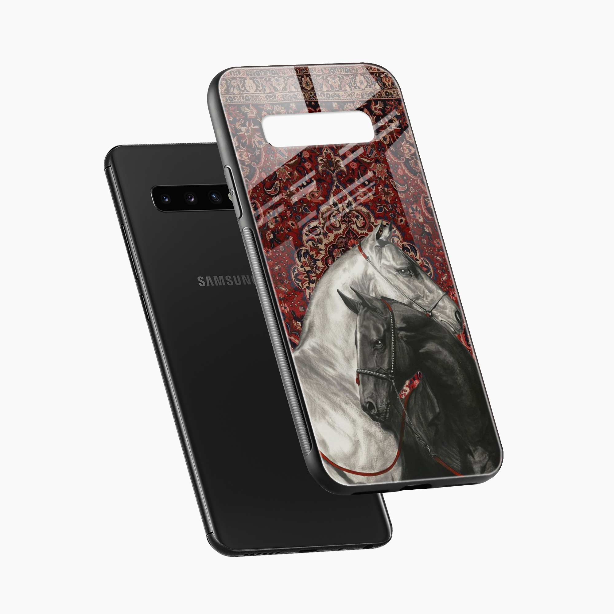 Black And White Horse Samsung S10 Back Cover