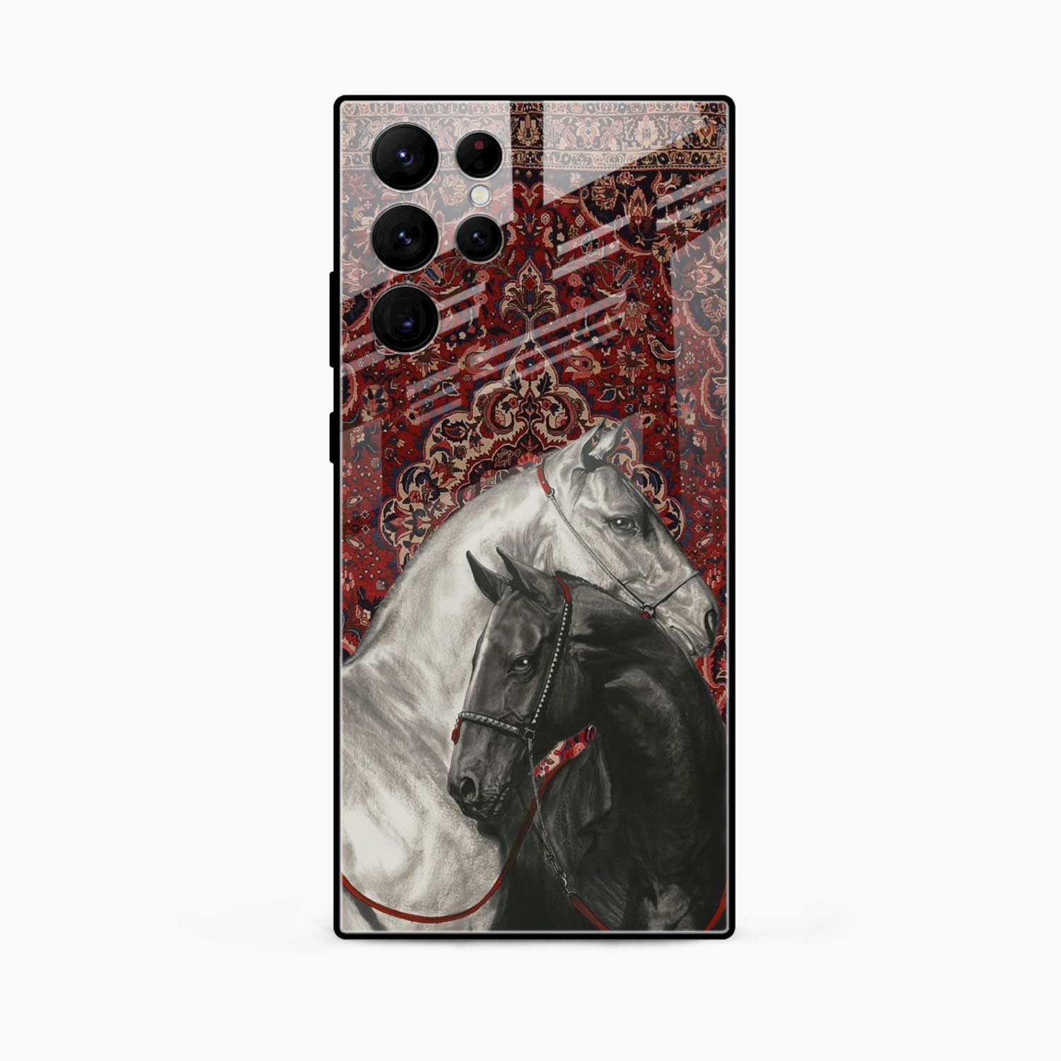 Black And White Horse Samsung S22 Ultra Back Cover