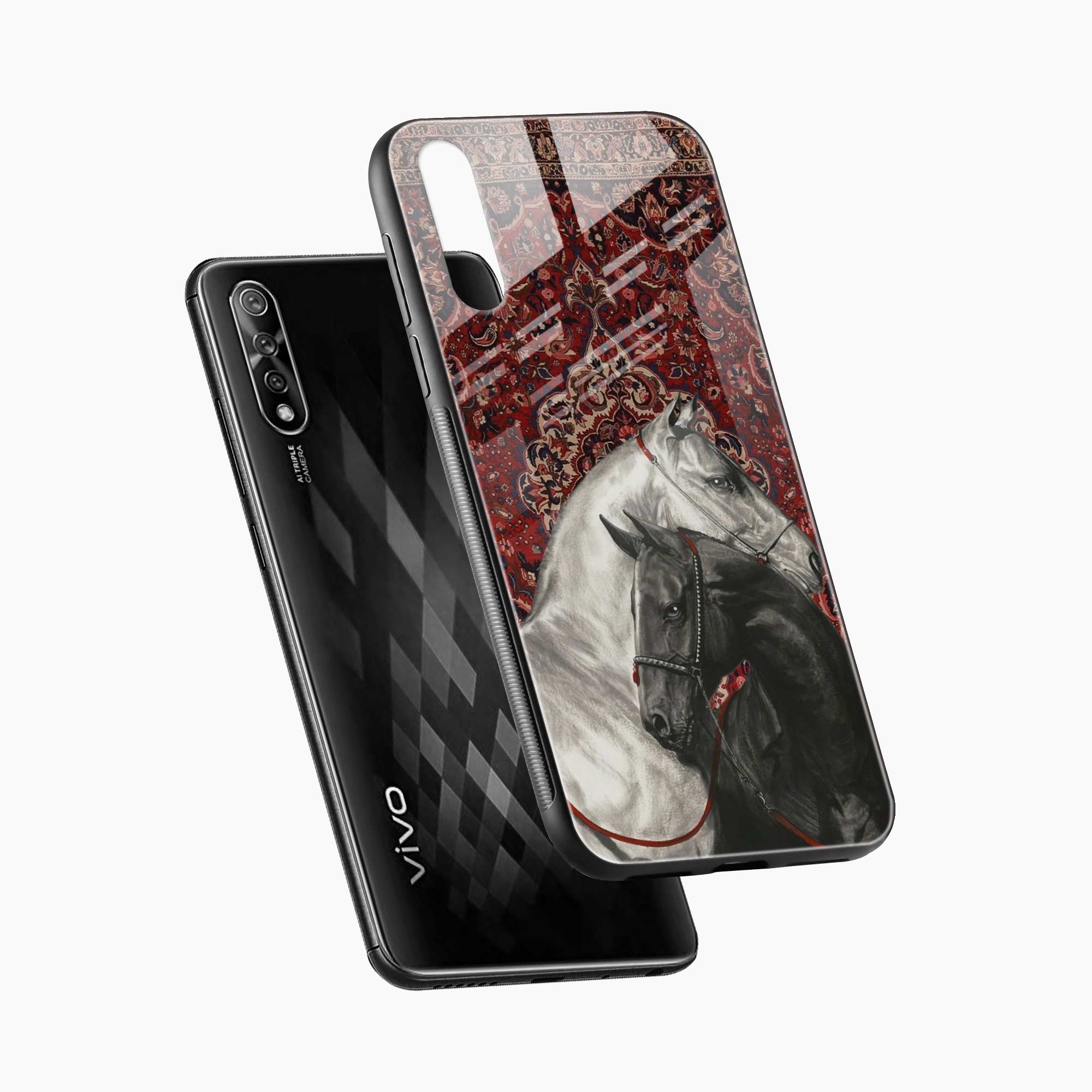 Black And White Horse Vivo Z1x Back Cover