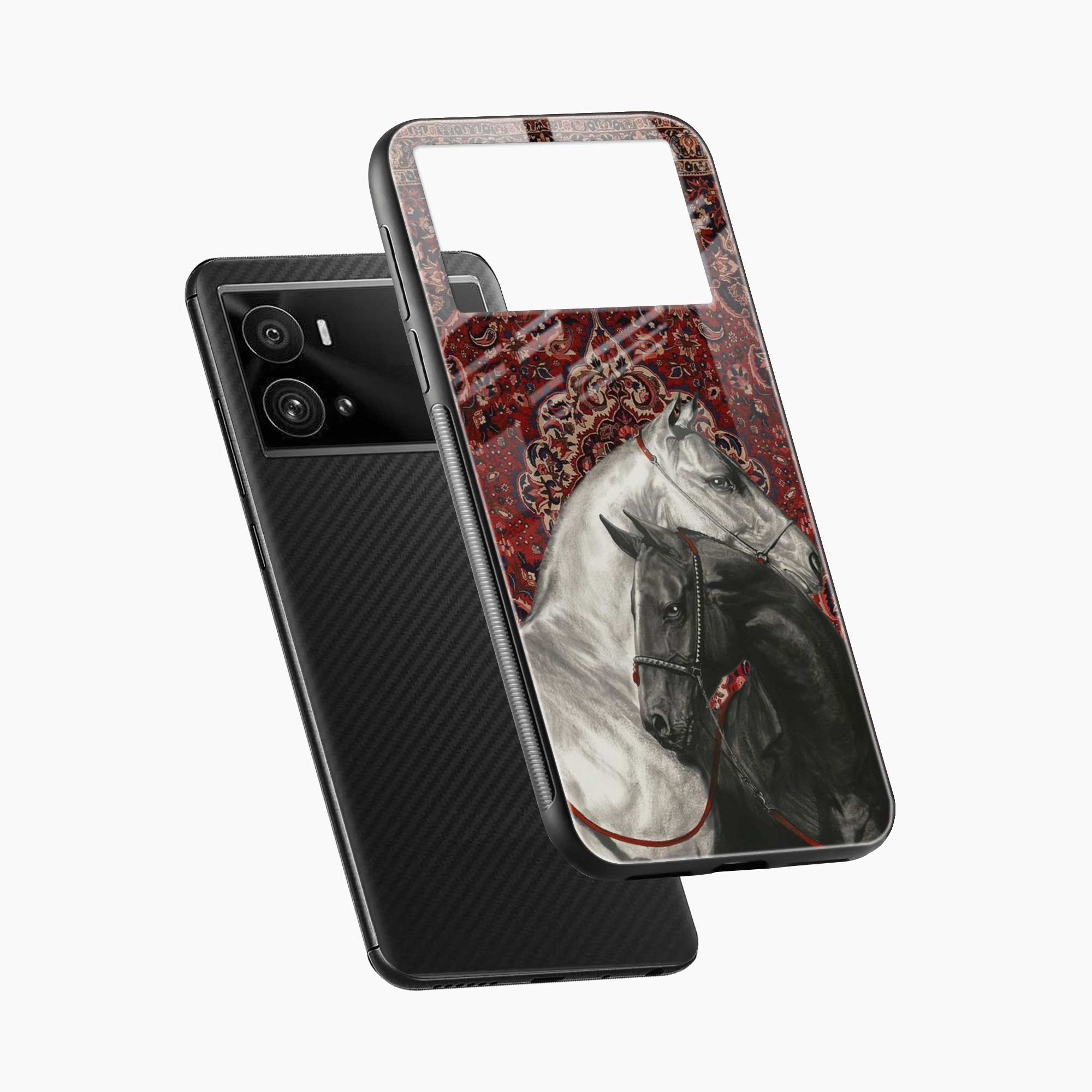 Black And White Horse Vivo Iqoo 9 Pro Back Cover