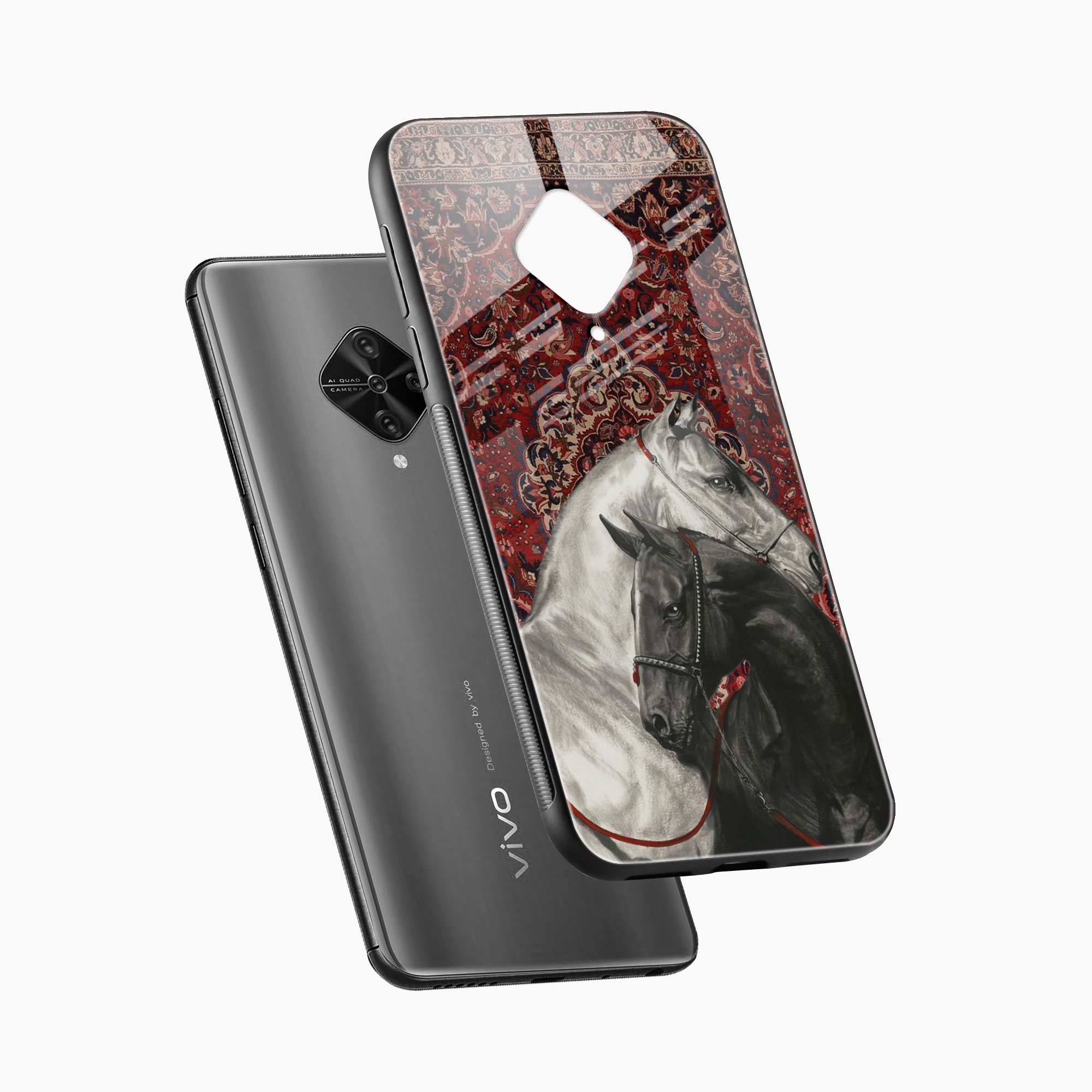 Black And White Horse Vivo S1 Pro Back Cover