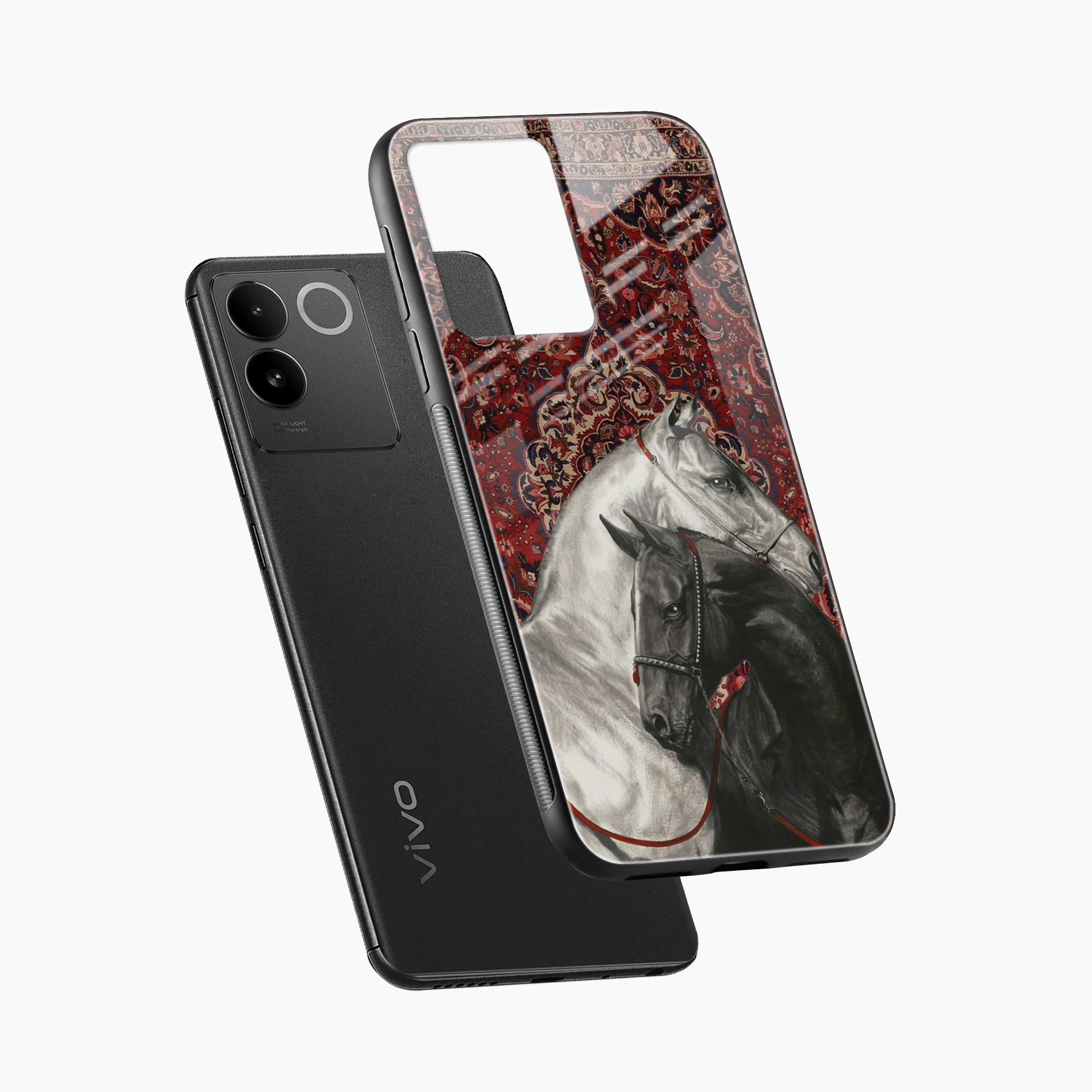 Black And White Horse Vivo T2 Pro 5G Back Cover