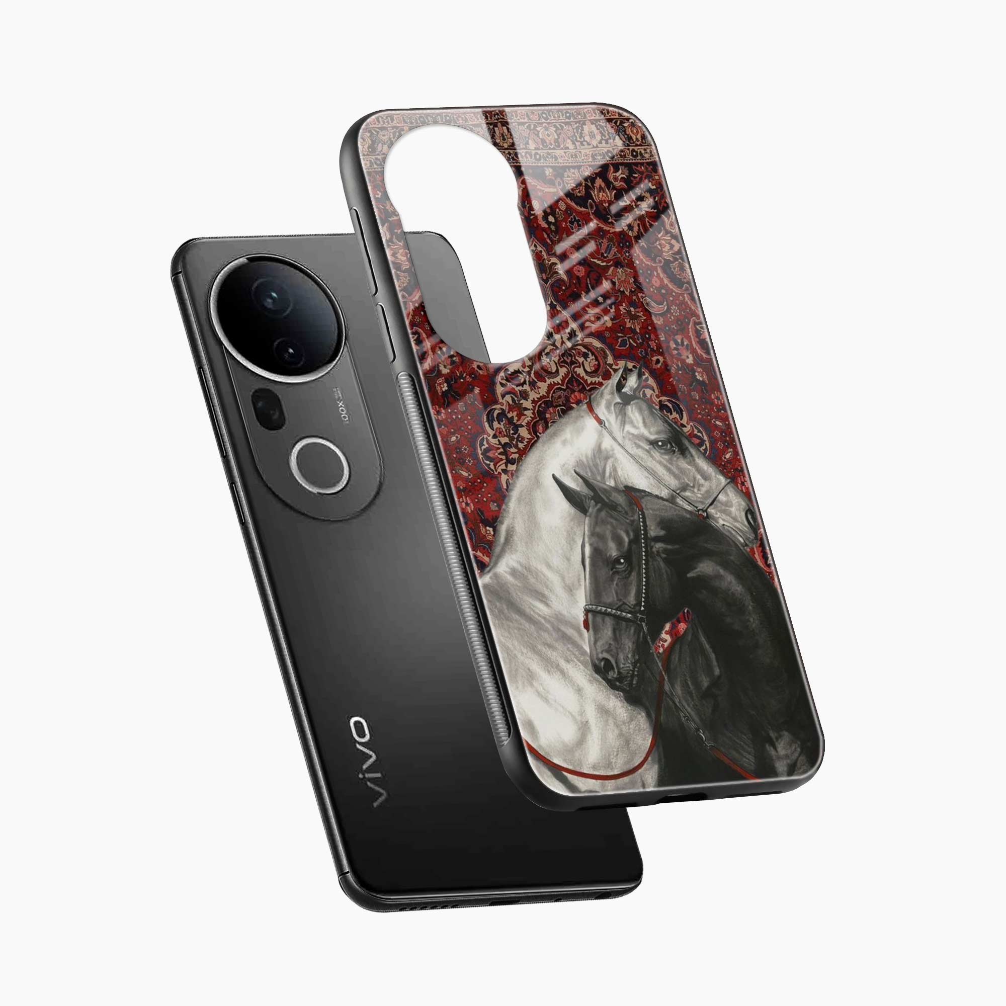 Black And White Horse Vivo T4 Ultra 5G Back Cover