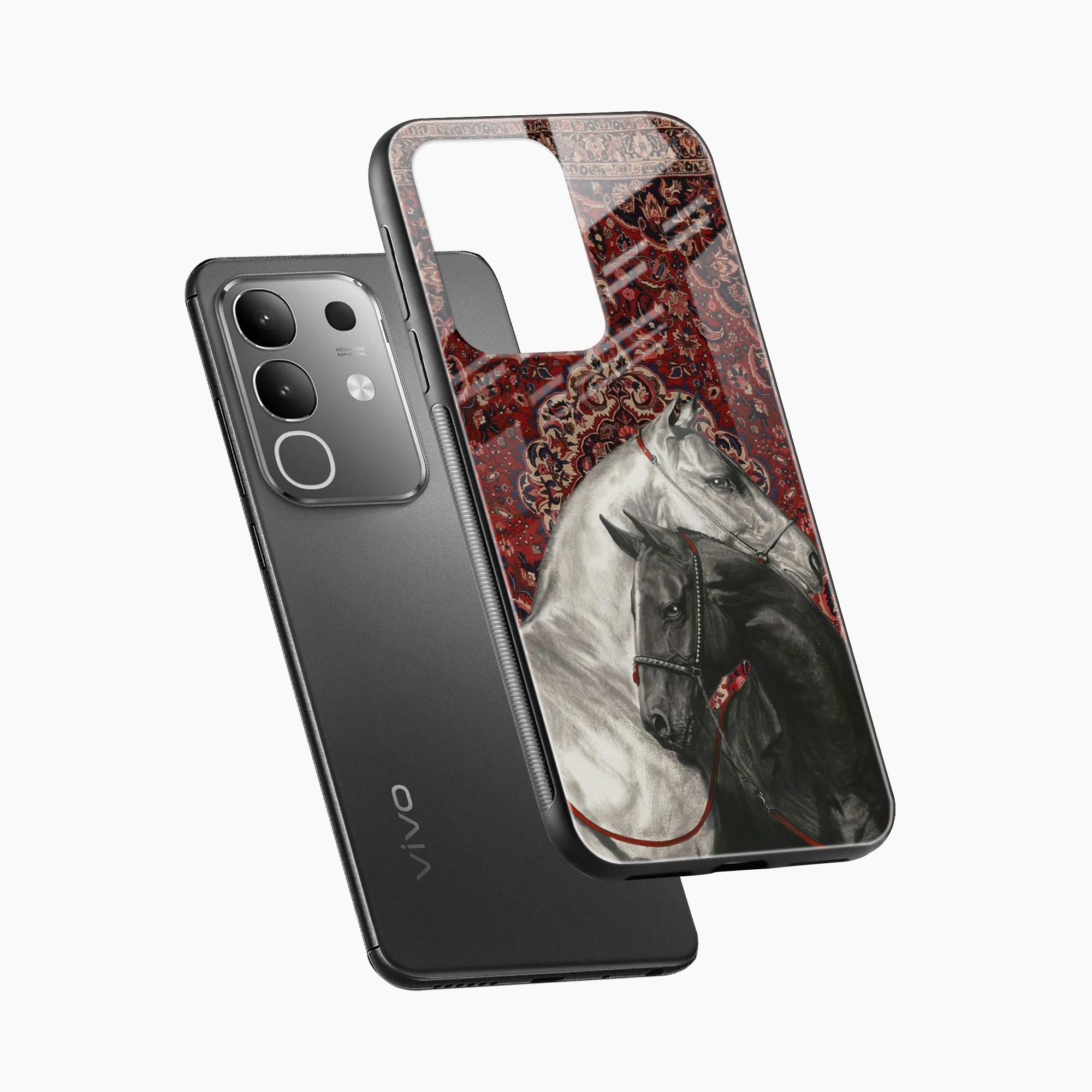 Black And White Horse Vivo T4x 5G Back Cover