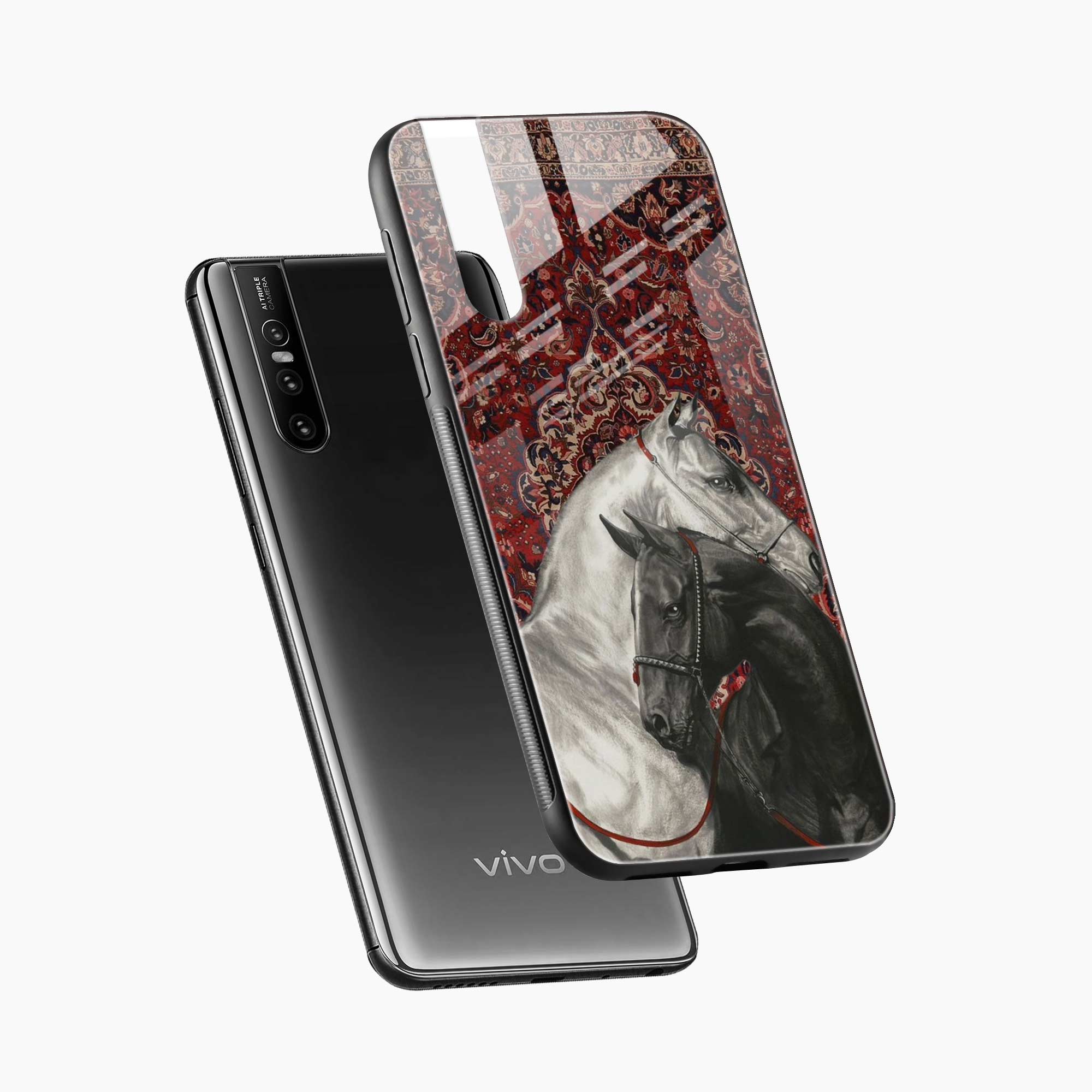 Black And White Horse Vivo V15 Pro Back Cover