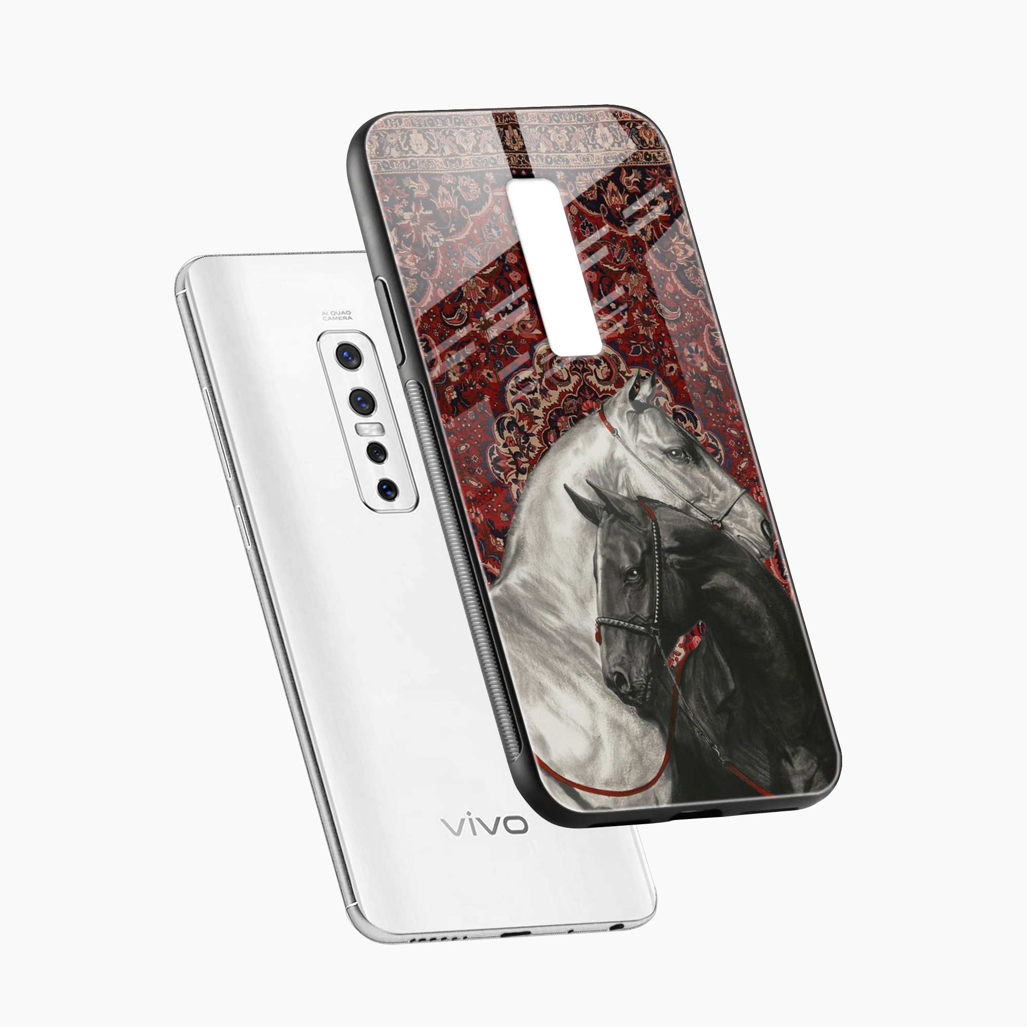 Black And White Horse Vivo V17 Pro Back Cover