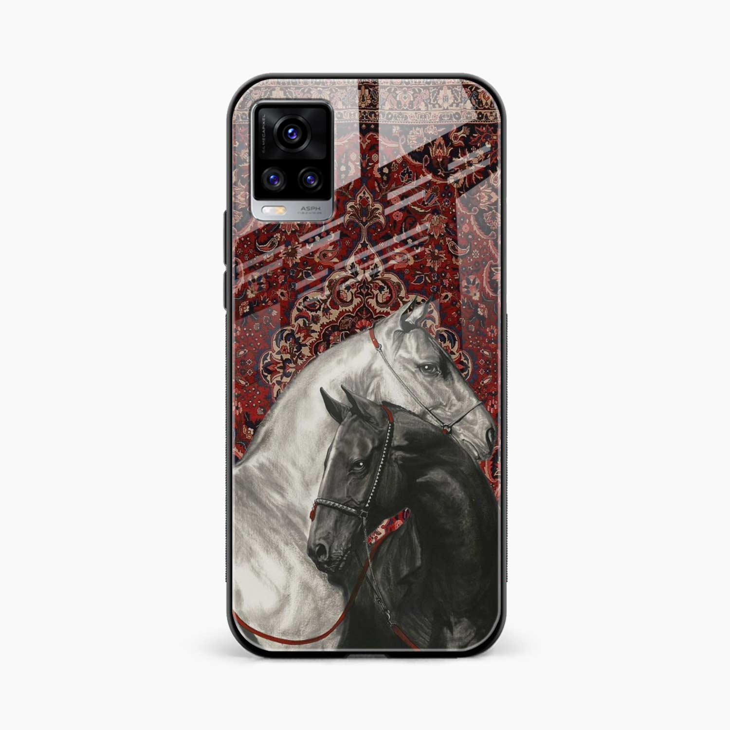 Black And White Horse Vivo V20 Back Cover