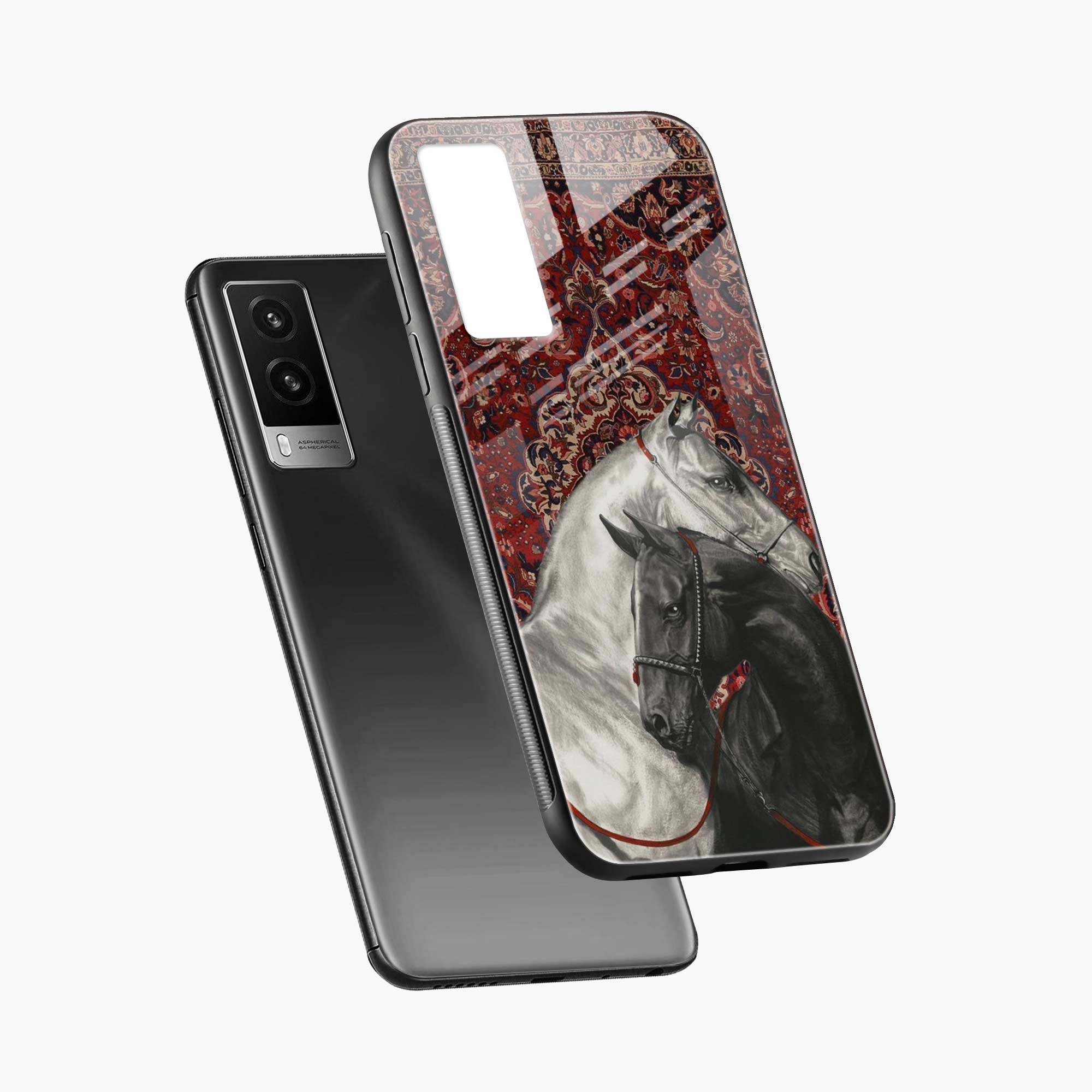 Black And White Horse Vivo V21e 5G Back Cover