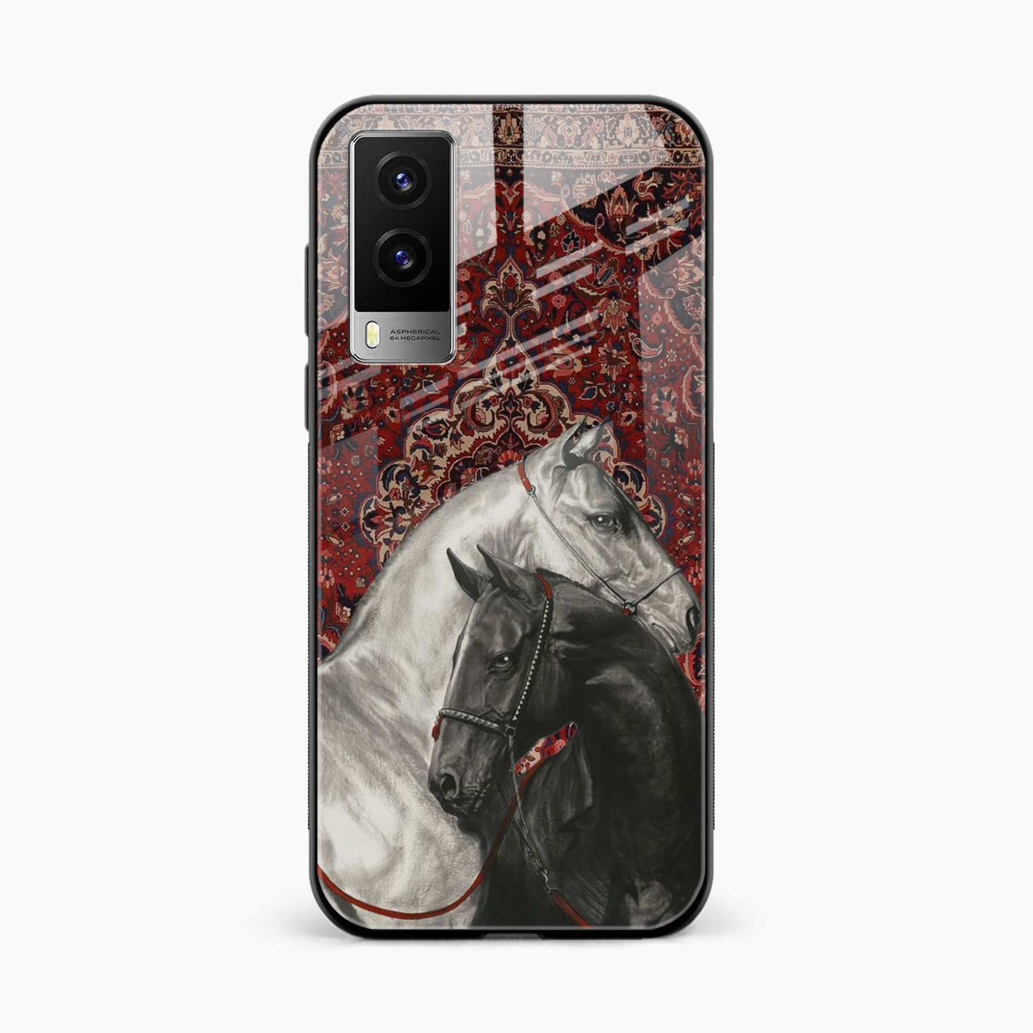 Black And White Horse Vivo V21e 5G Back Cover
