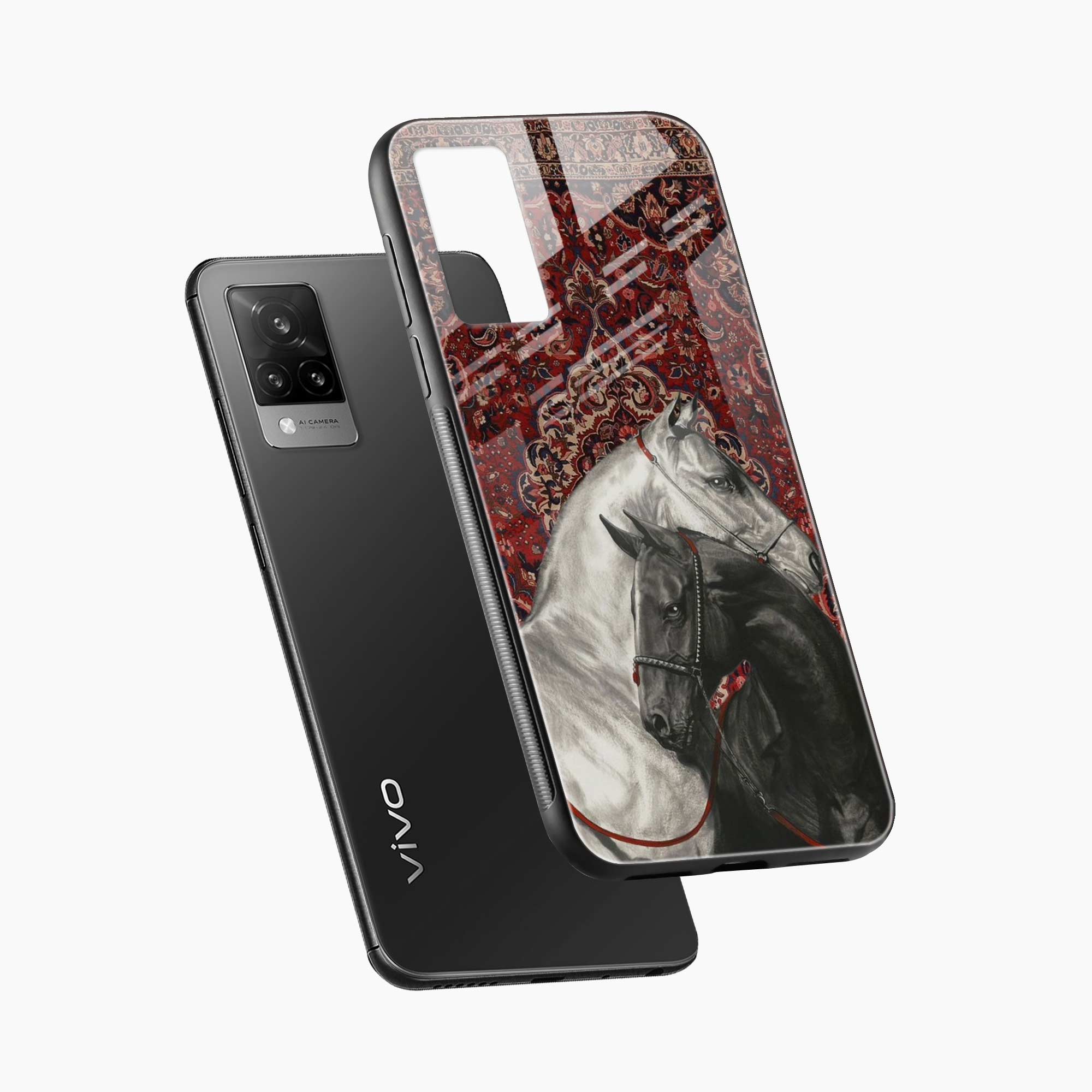 Black And White Horse Vivo V21s Back Cover